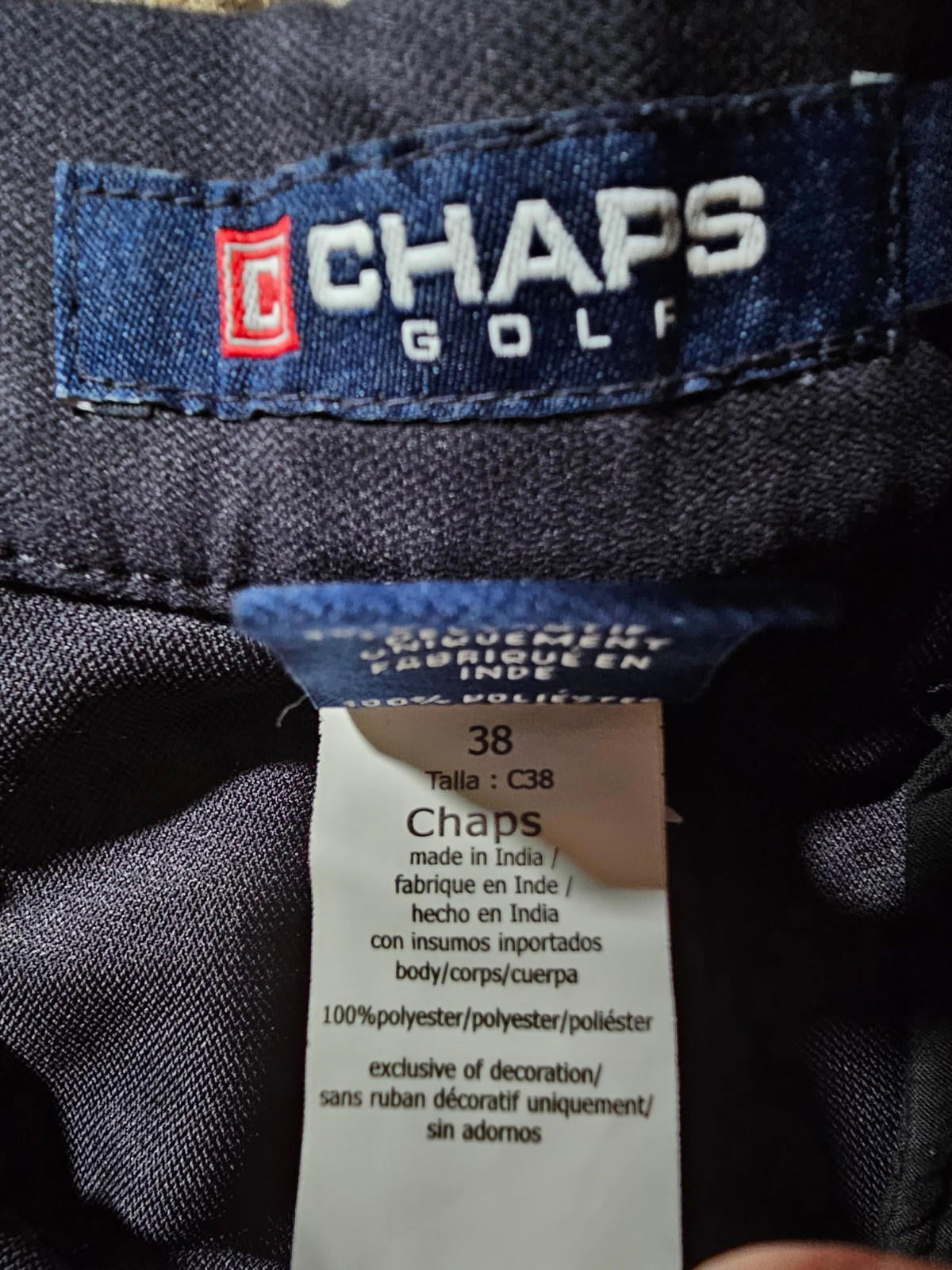 Men's Chaps Golf Shorts Blue Gray Size 38