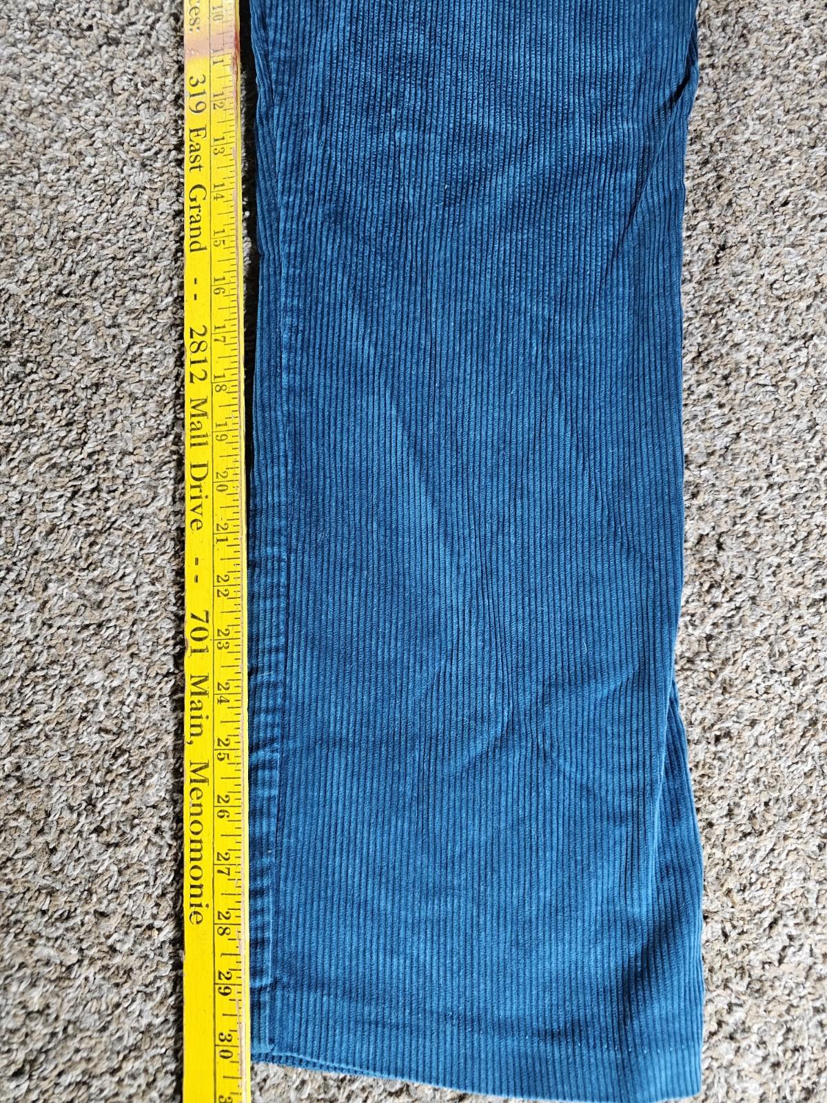 blue teal corduroy pants size 13-14 27x30