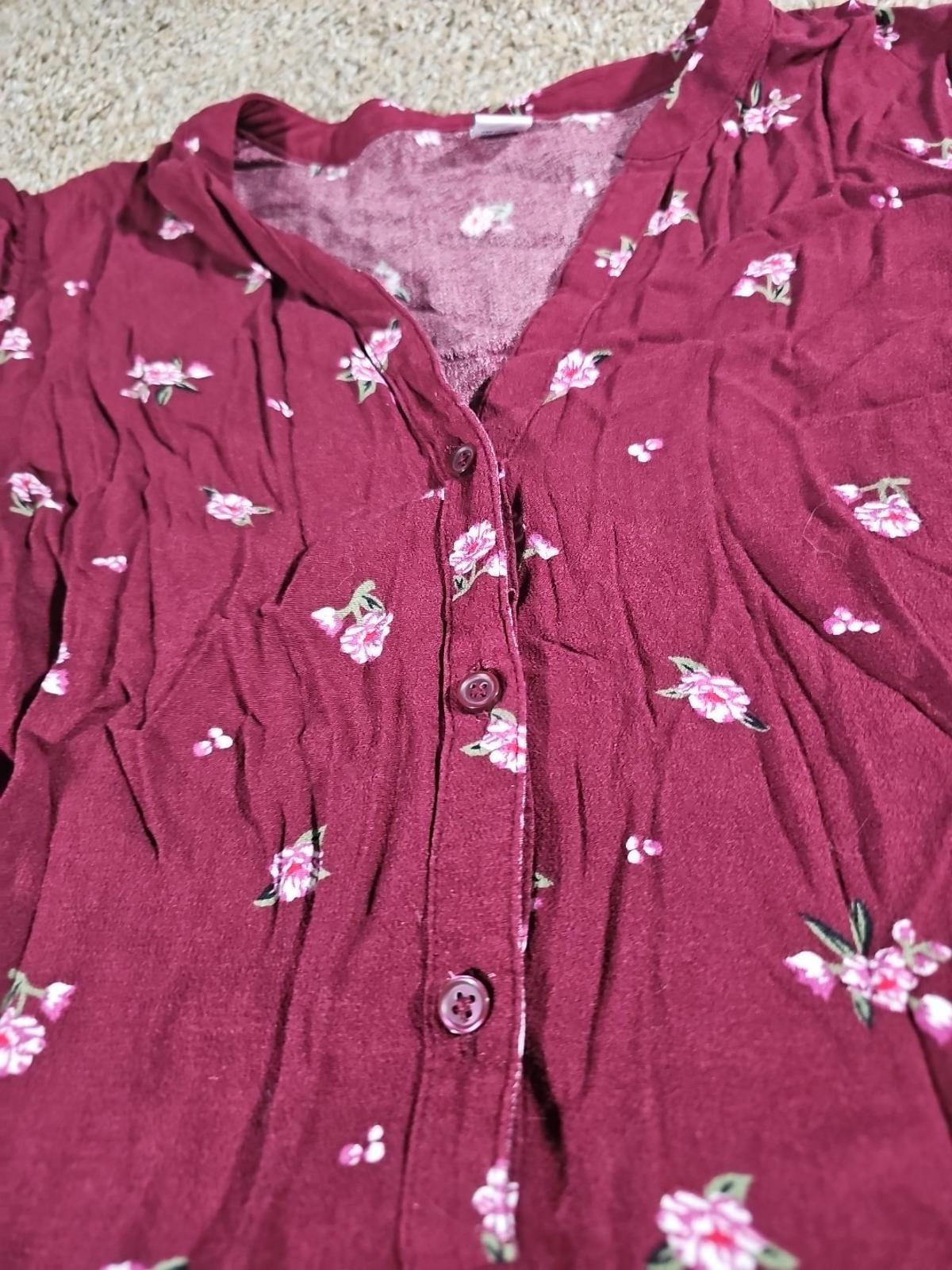 Old Navy Dress Red Floral Sz S