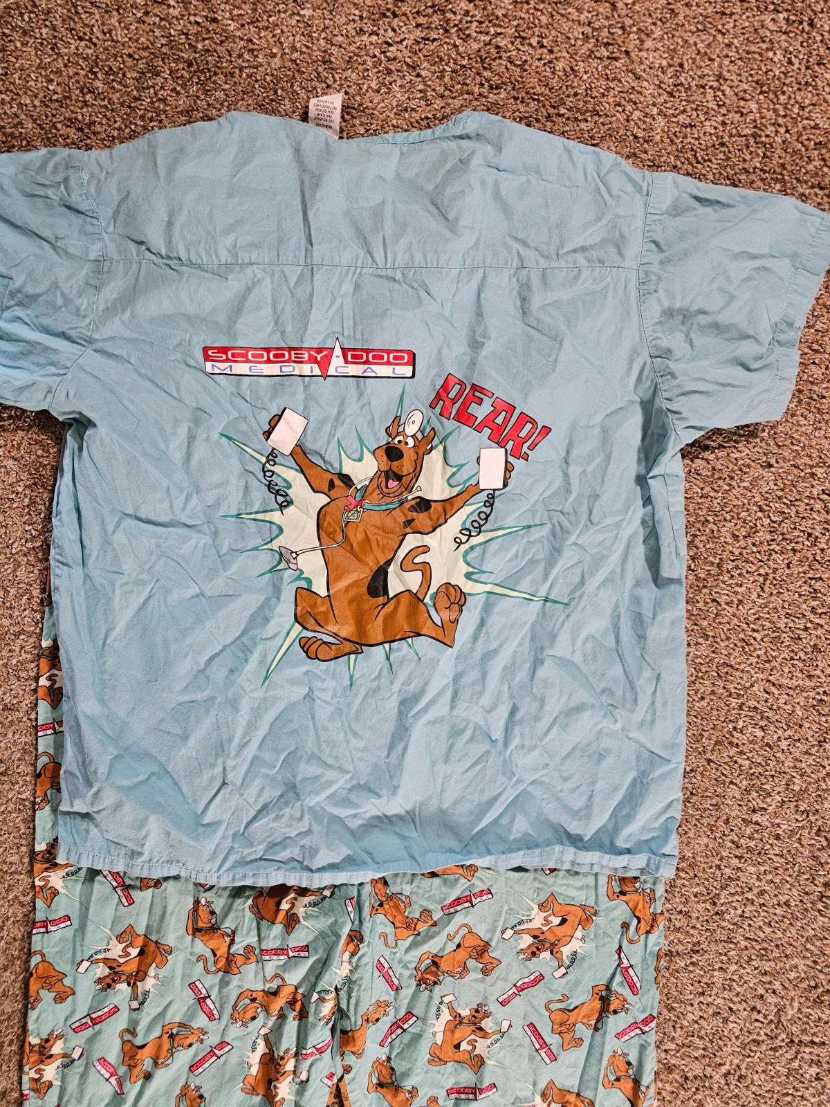 Scooby Doo Medical scrubs Set Medium 2003 "REAR!" Very Rare