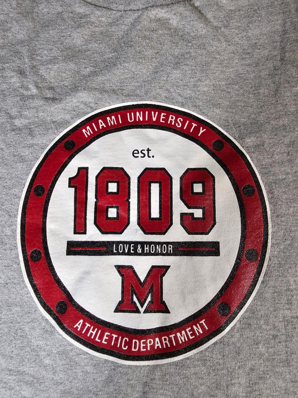 Adidas Miami University 1809 Love & Honor Tshirt 2XL