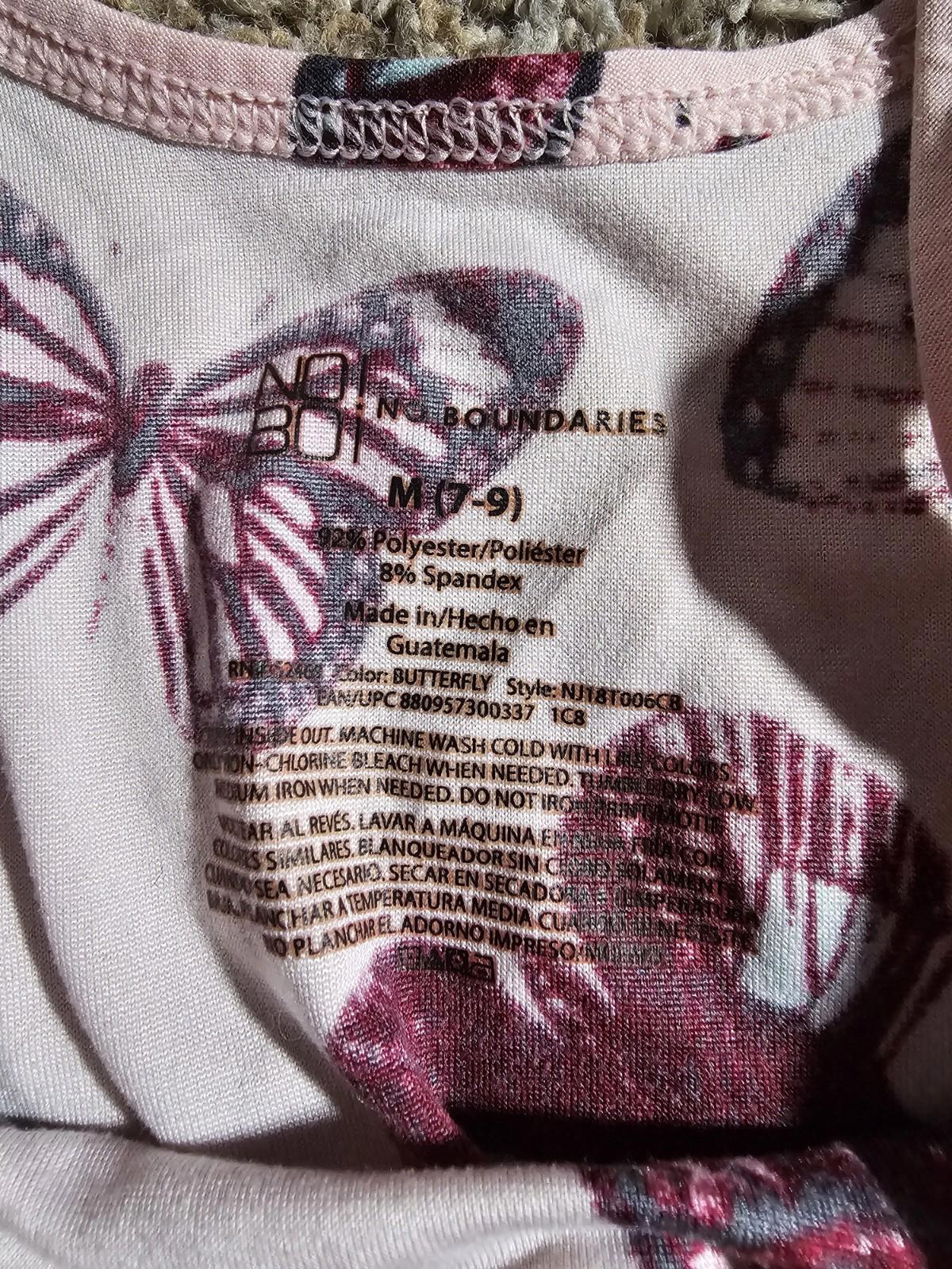 NOBO No Boundaries Butterflies Tank Top M(7/9) Pink