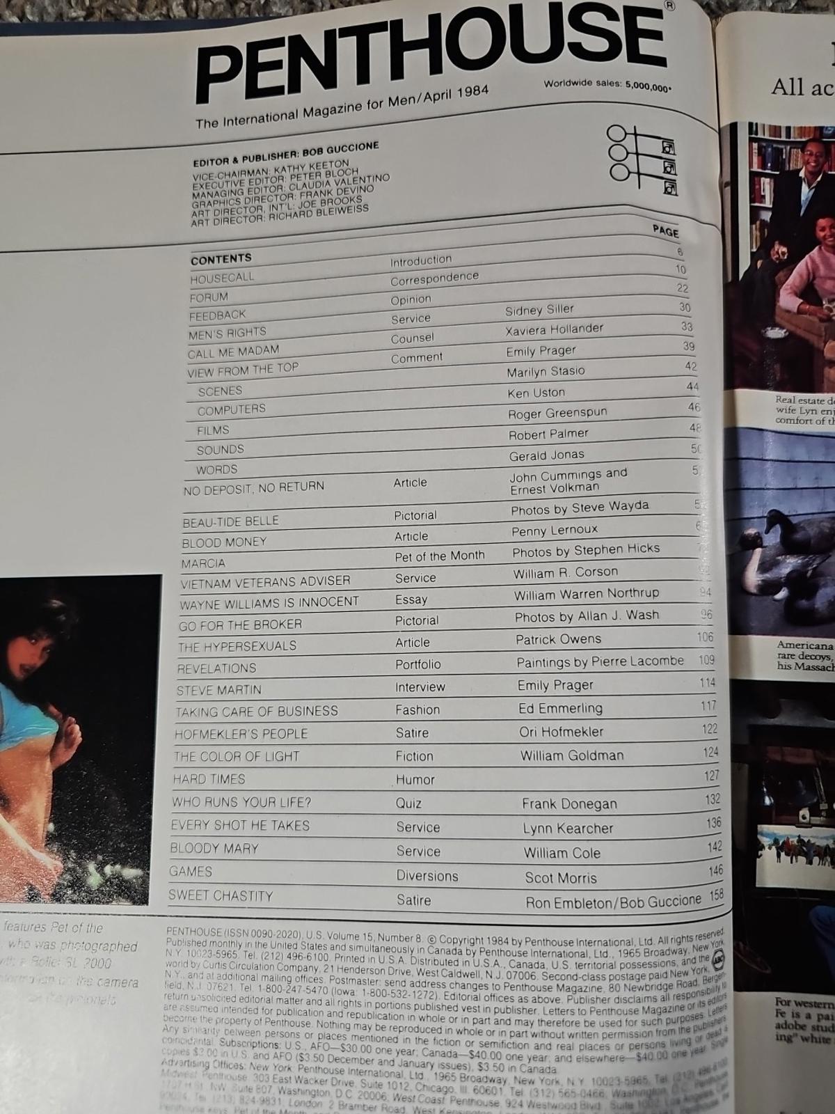 Penthouse Magazine April 1984 Marcia Ruks Pet Of The Month