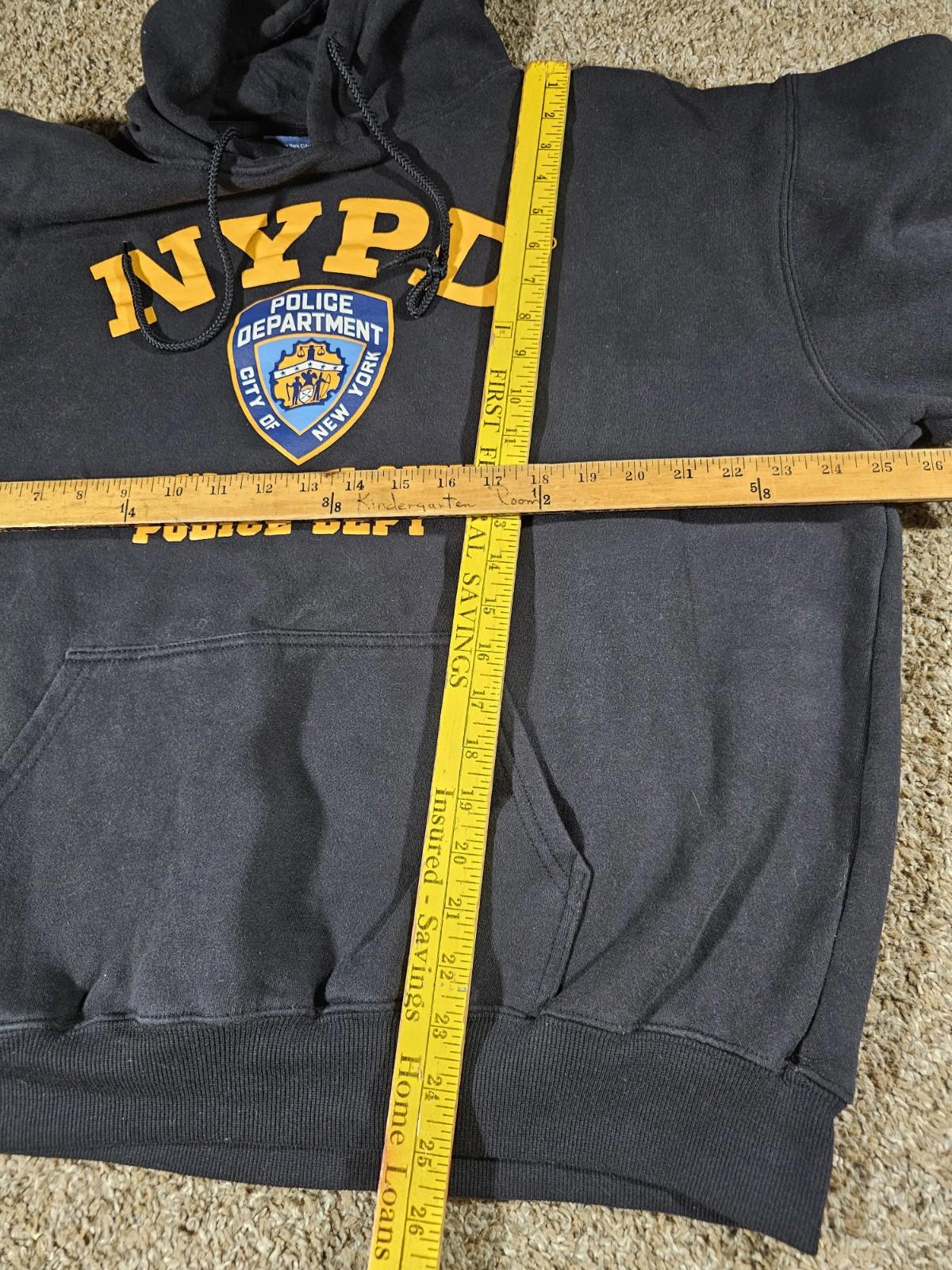 NYPD Hoodie Mens XL Blue Yellow New York Police Department