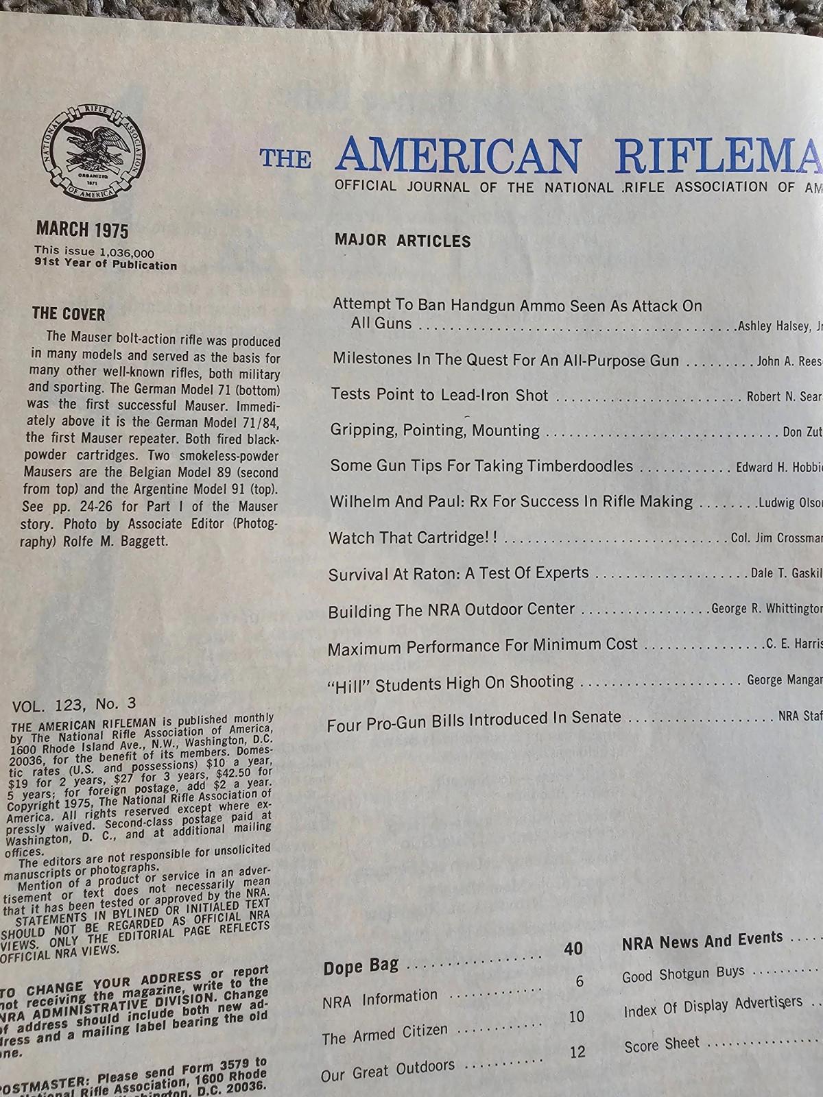 American Rifleman March 1975