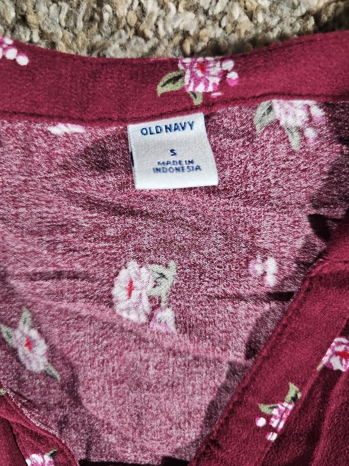 Old Navy Dress Red Floral Sz S
