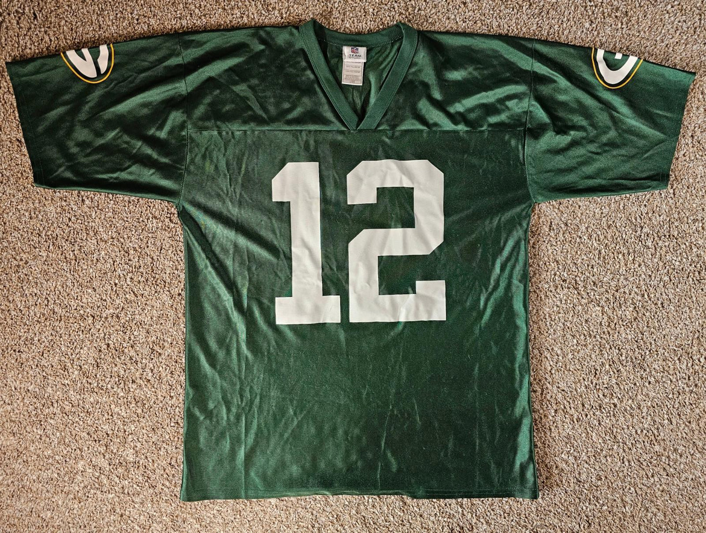 Green Bay Packers Aaron Rodgers NFL Team Apparel Green Jersey Sz Large