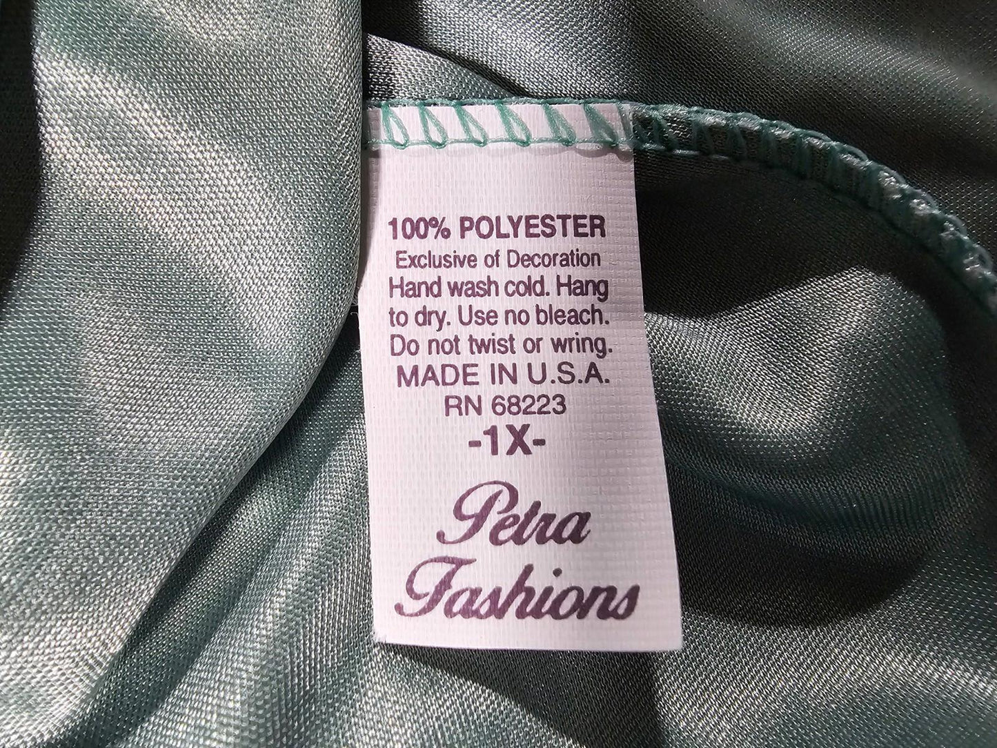 Petra Fashions Green 1x Made In USA Gown Shirt