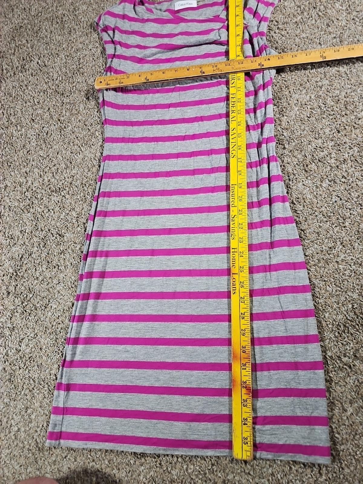 Calvin Klein Sz 4 Pink/Gray Striped Dress