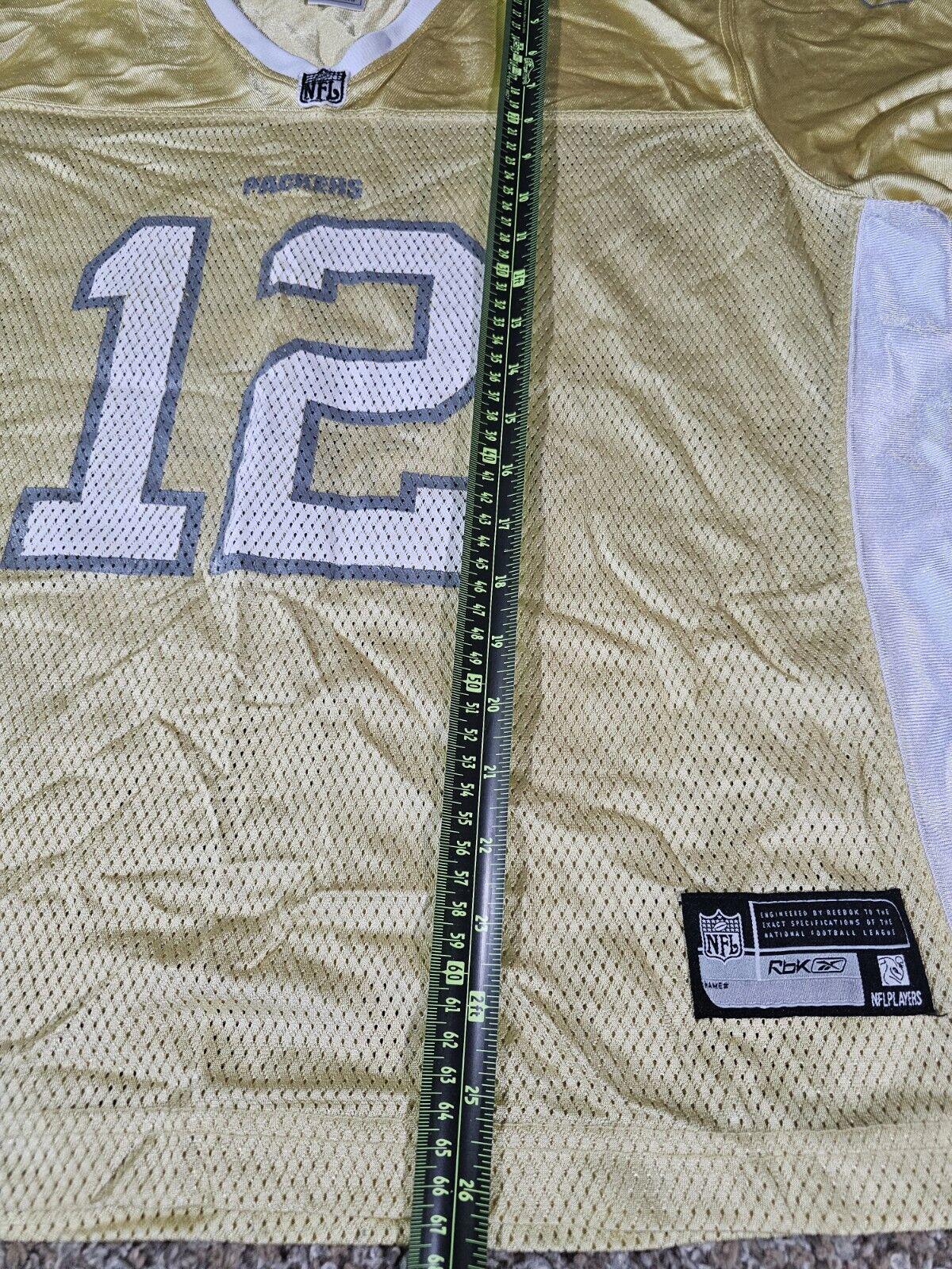 Aaron Rodgers #12 NFL Reebok RBK Jersey Gold Women's 2XL
