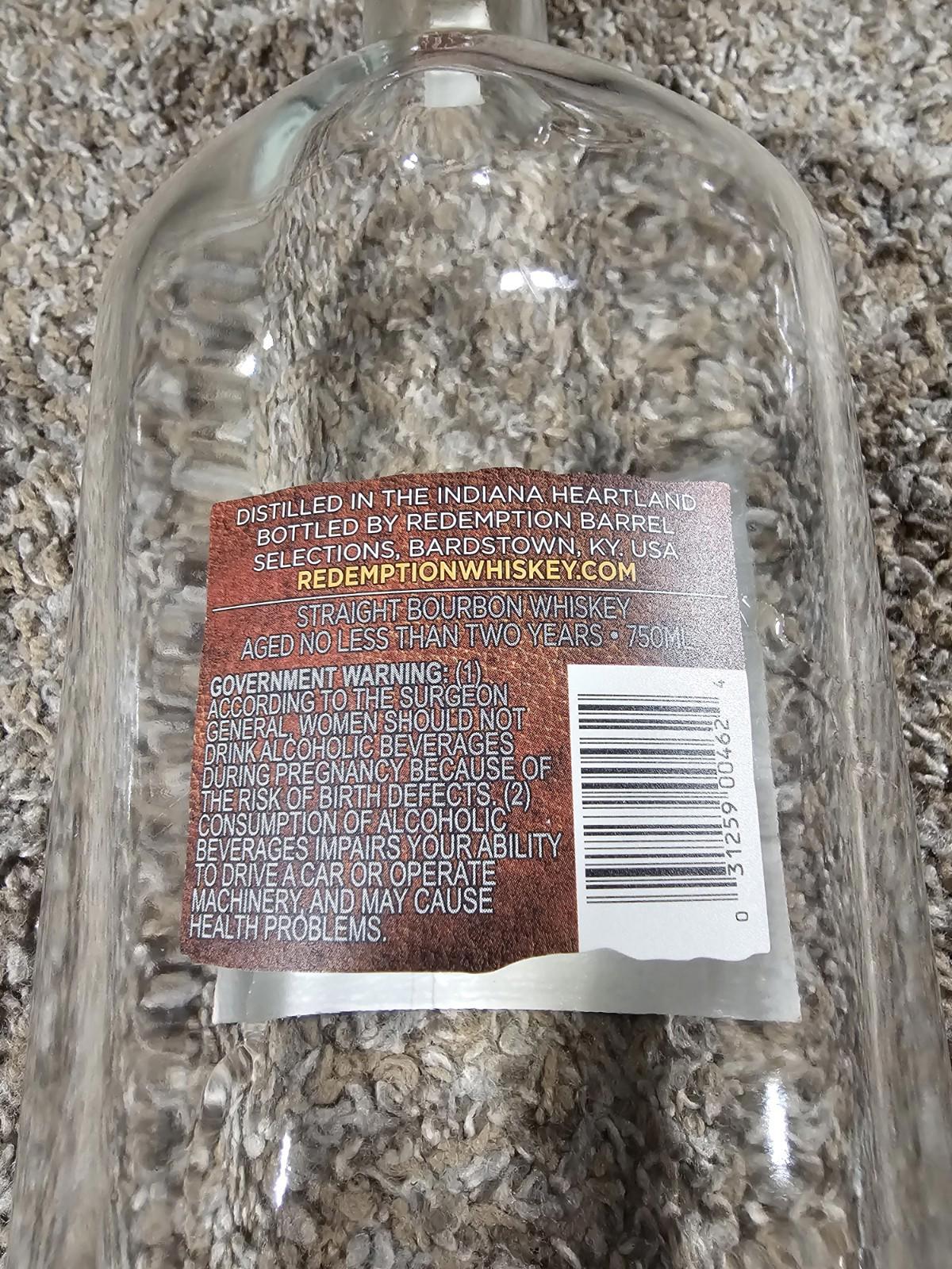 Redemption EMPTY collectible Bottle Glass Bottle