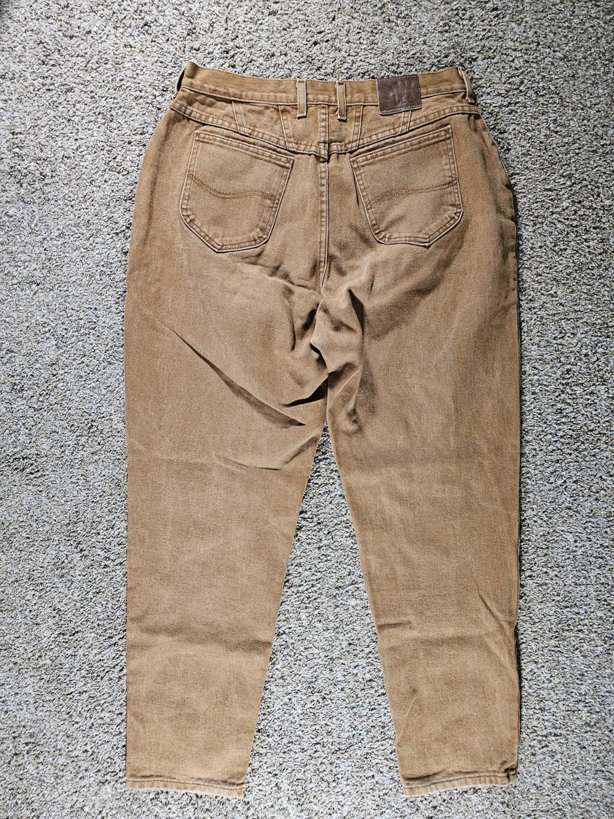 Lee Riveted Khaki Duck Canvas Denim Jeans Made In USA 18 REG