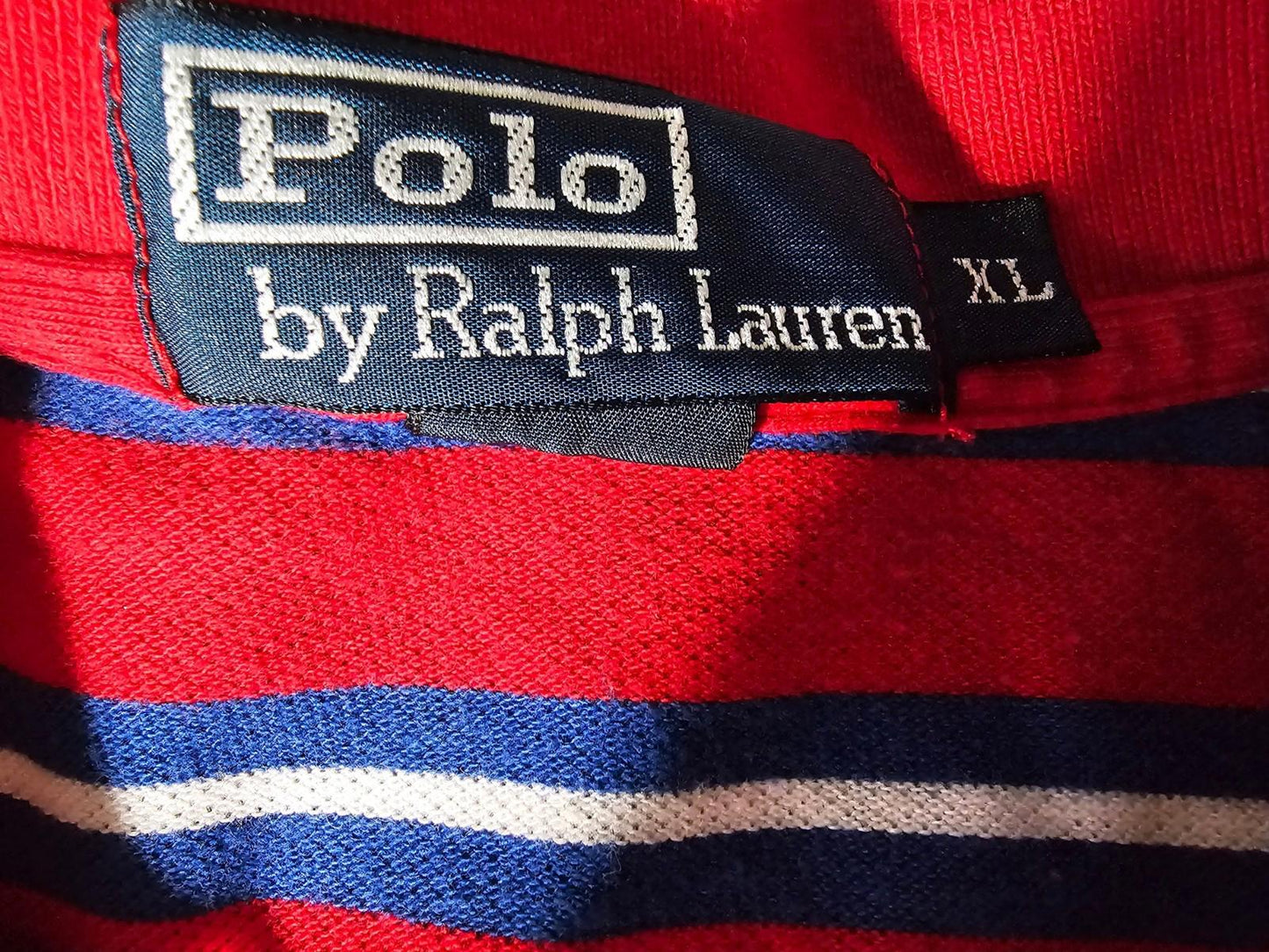 POLO Ralph Lauren Striped Polo Shirt XL Red Blue