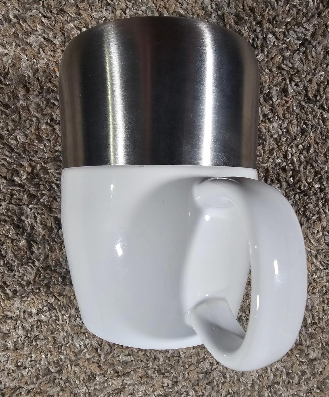 Crown of Life Christian Academy White Coffee Mug Etched Metal Band