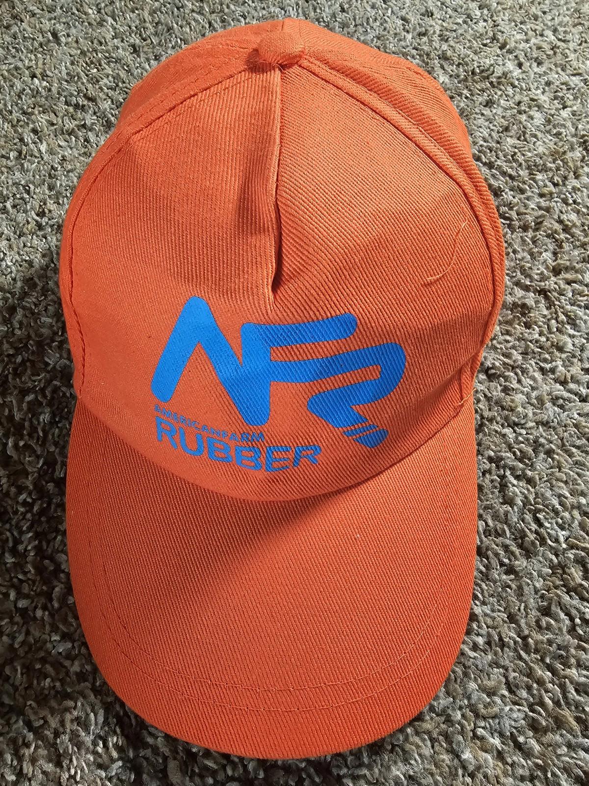 AmericanFarm Rubber Farm Hat Cap Orange Adult Strapback O6