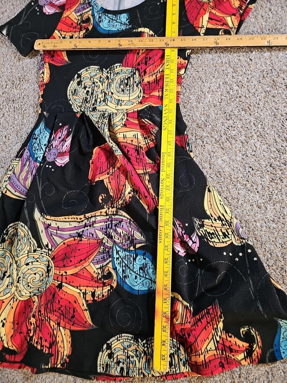 LuLaRoe Dress Floral Multicolor Medium Back Zipper