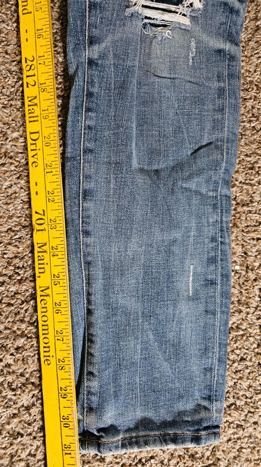 American Eagle Distressed Straight Leg AirFlex Temp Tech Denim Jeans Mens 31x34