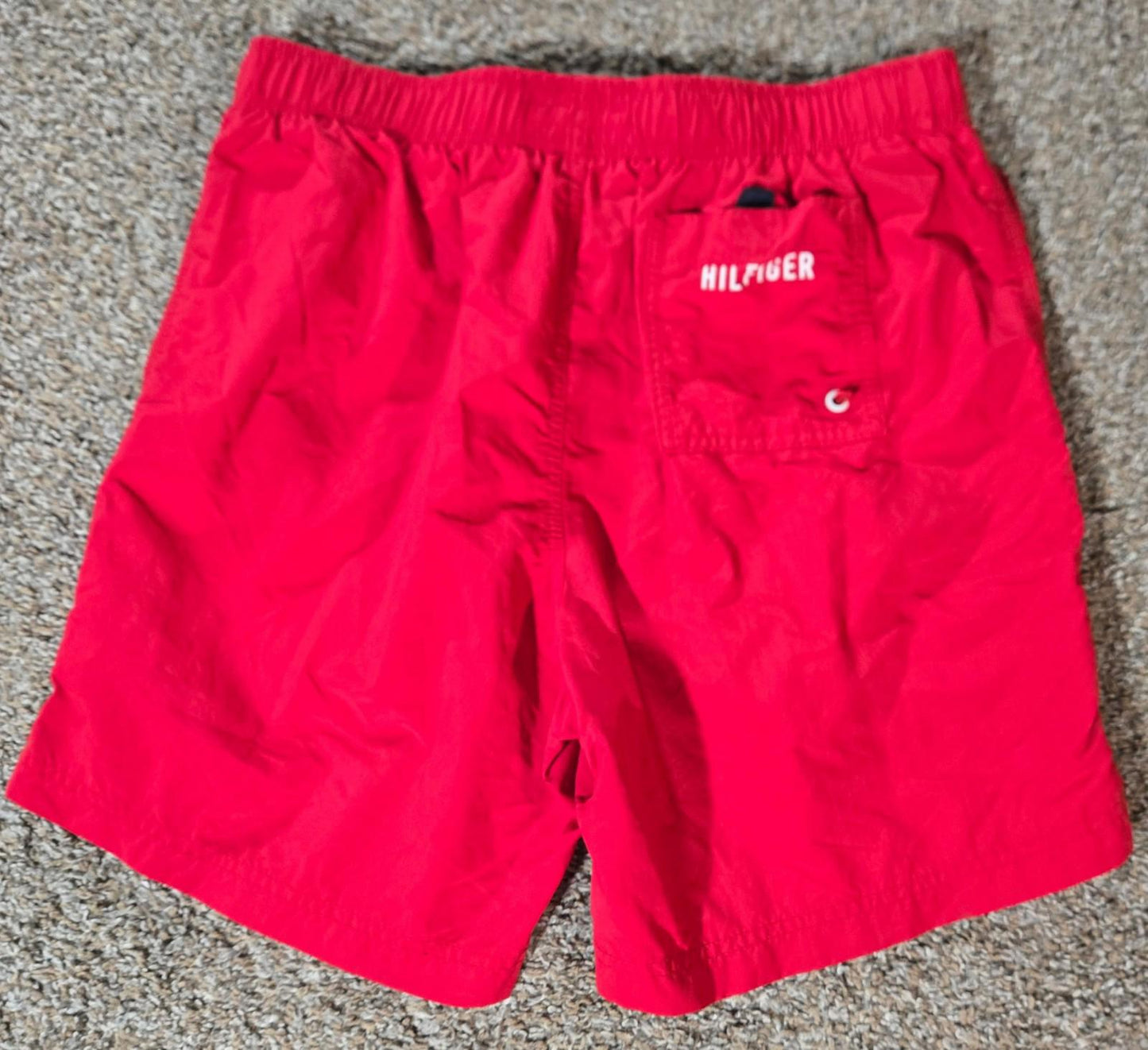 Tommy Hilfiger red drawstring swim trunks Lined Pockets M