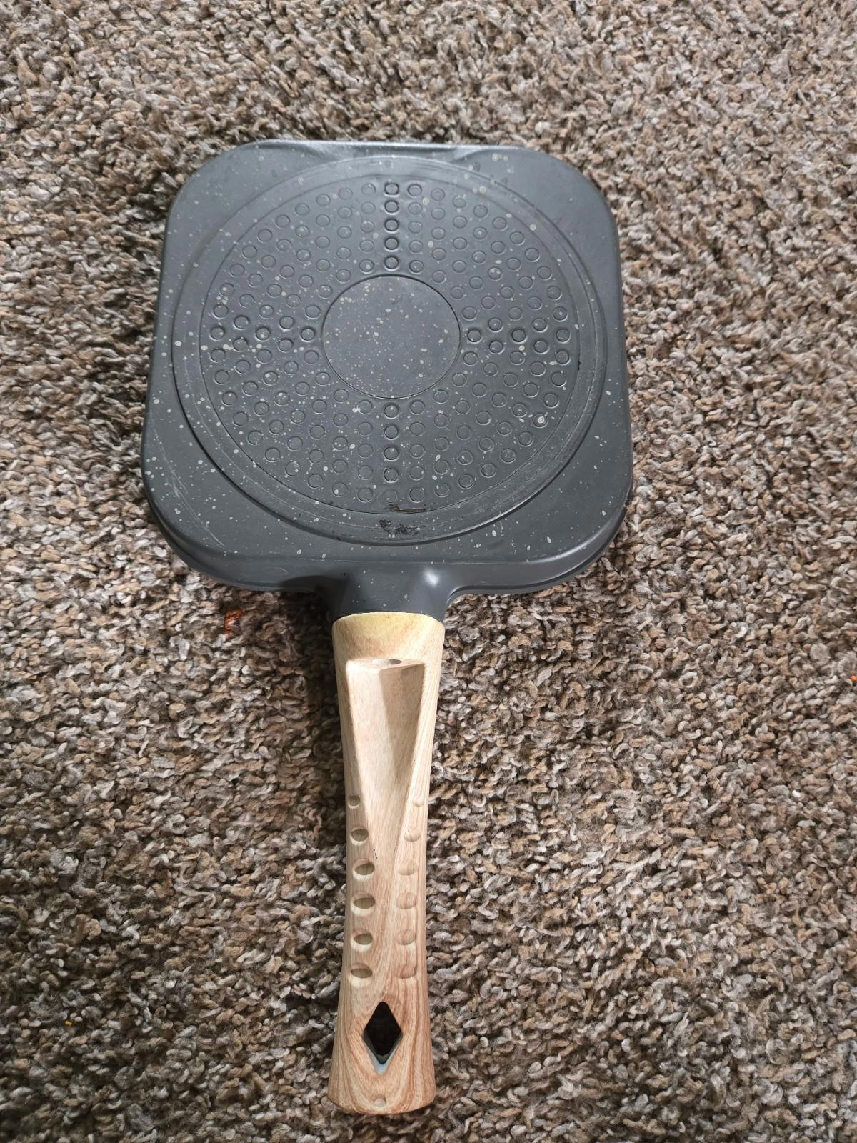 4 Hole Egg Frying Pan Maker Non-stick Egg Burger Pan W/Handle