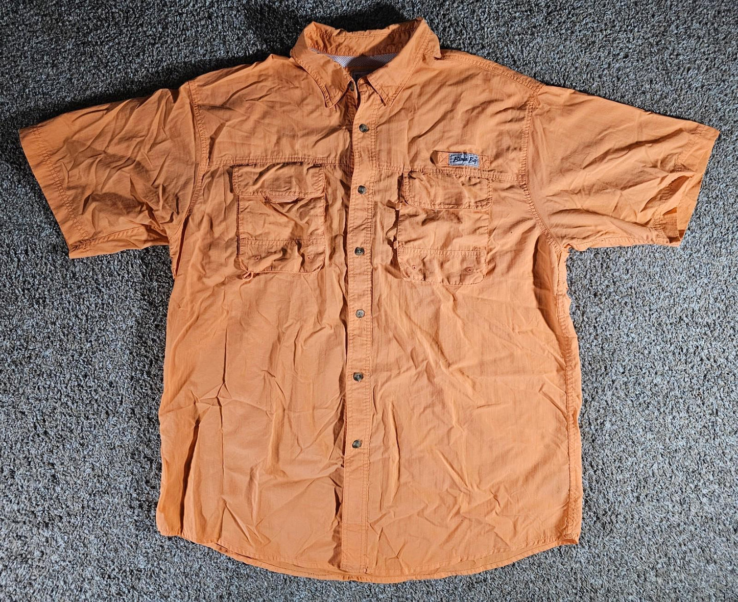 Bimini Bay Outfitters XL Orange Short Sleeve Fishing Shirt