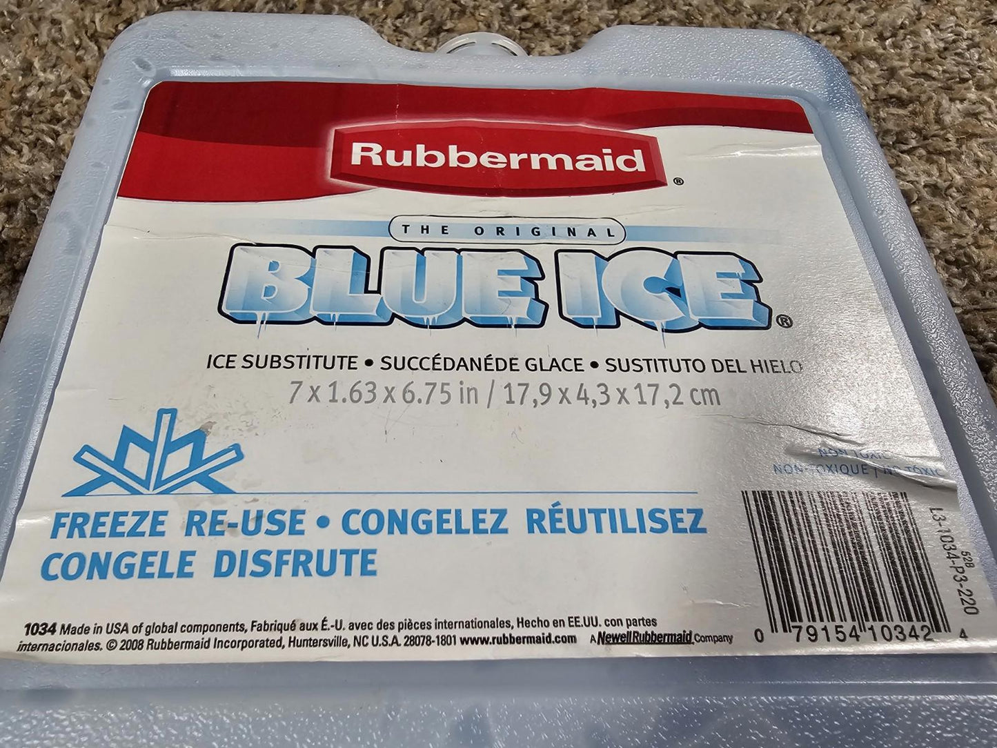 Rubbermaid The Original Blue Ice Pack Weekender Reusable 1034