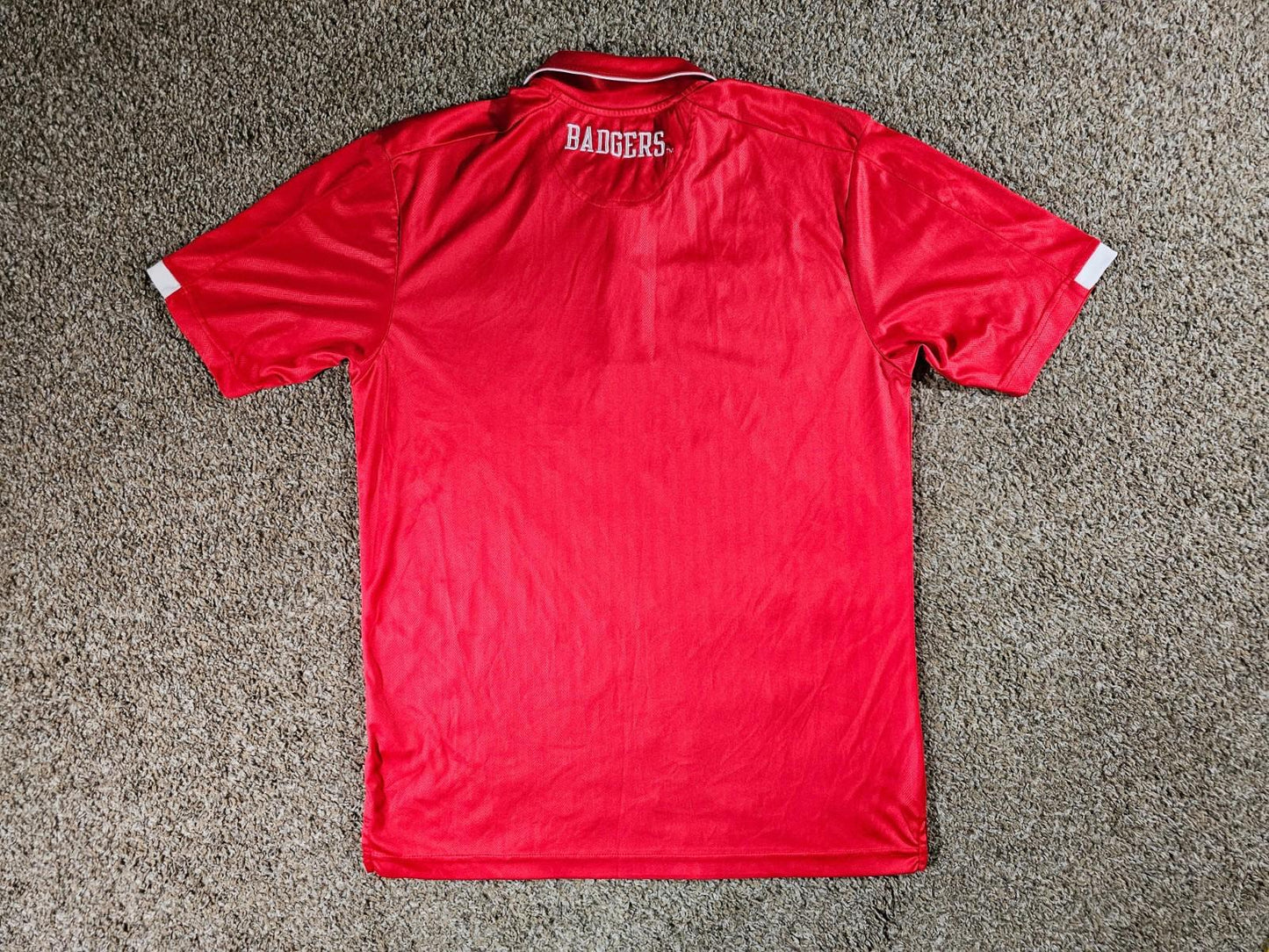 Wisconsin Badgers Mens Medium Polo Shirt Champion Authentic