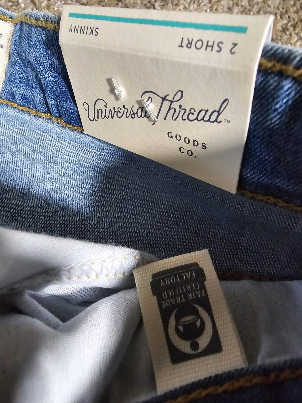 Womens Universal Thread High Rise Skinny Jeans 2 Short Nwt
