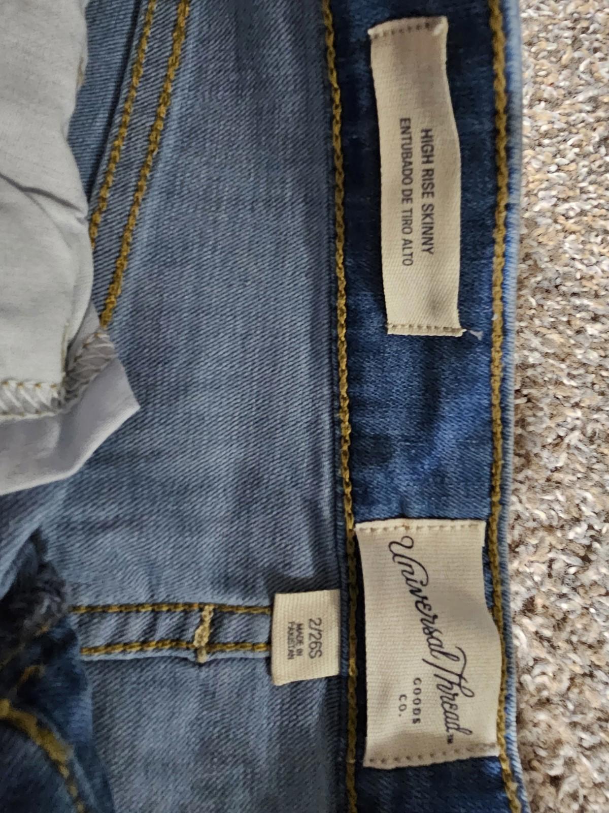 Womens Universal Thread High Rise Skinny Jeans 2 Short Nwt