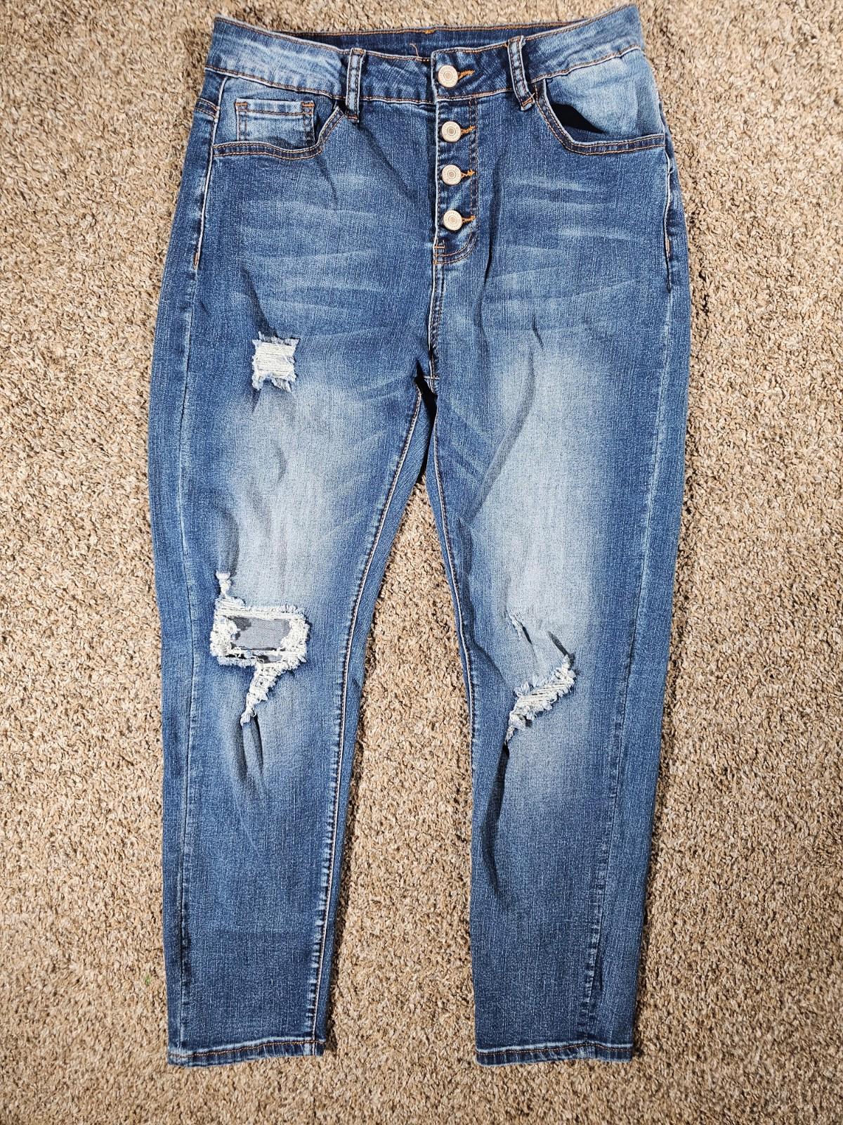 Surprise Surprise Destroyed Jeans Button Fly M APPROX 28x27