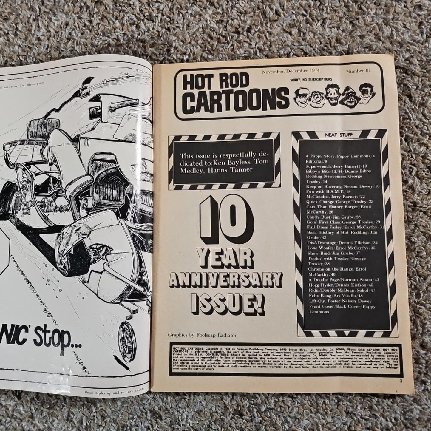 Hot Rod Cartoons Comic Magazine Ten Year Anniversary Issue Nov/Dec. 1974