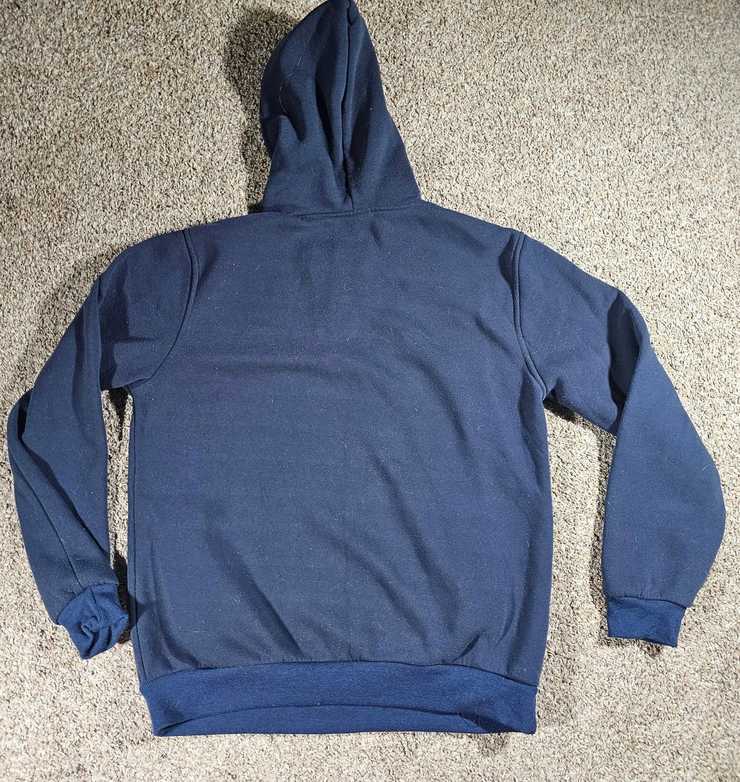 Blue Hoodie Button Front Elbow Pads SEE MEASUREMENTS