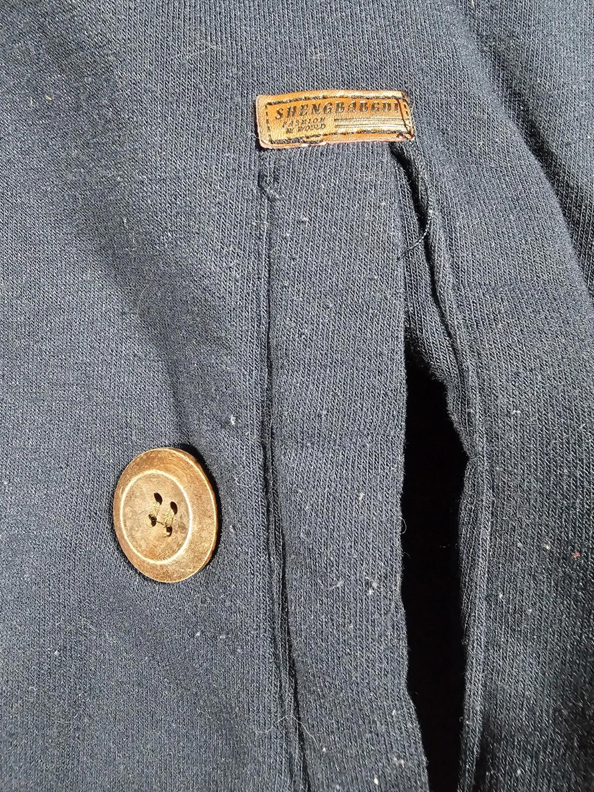 Blue Hoodie Button Front Elbow Pads SEE MEASUREMENTS