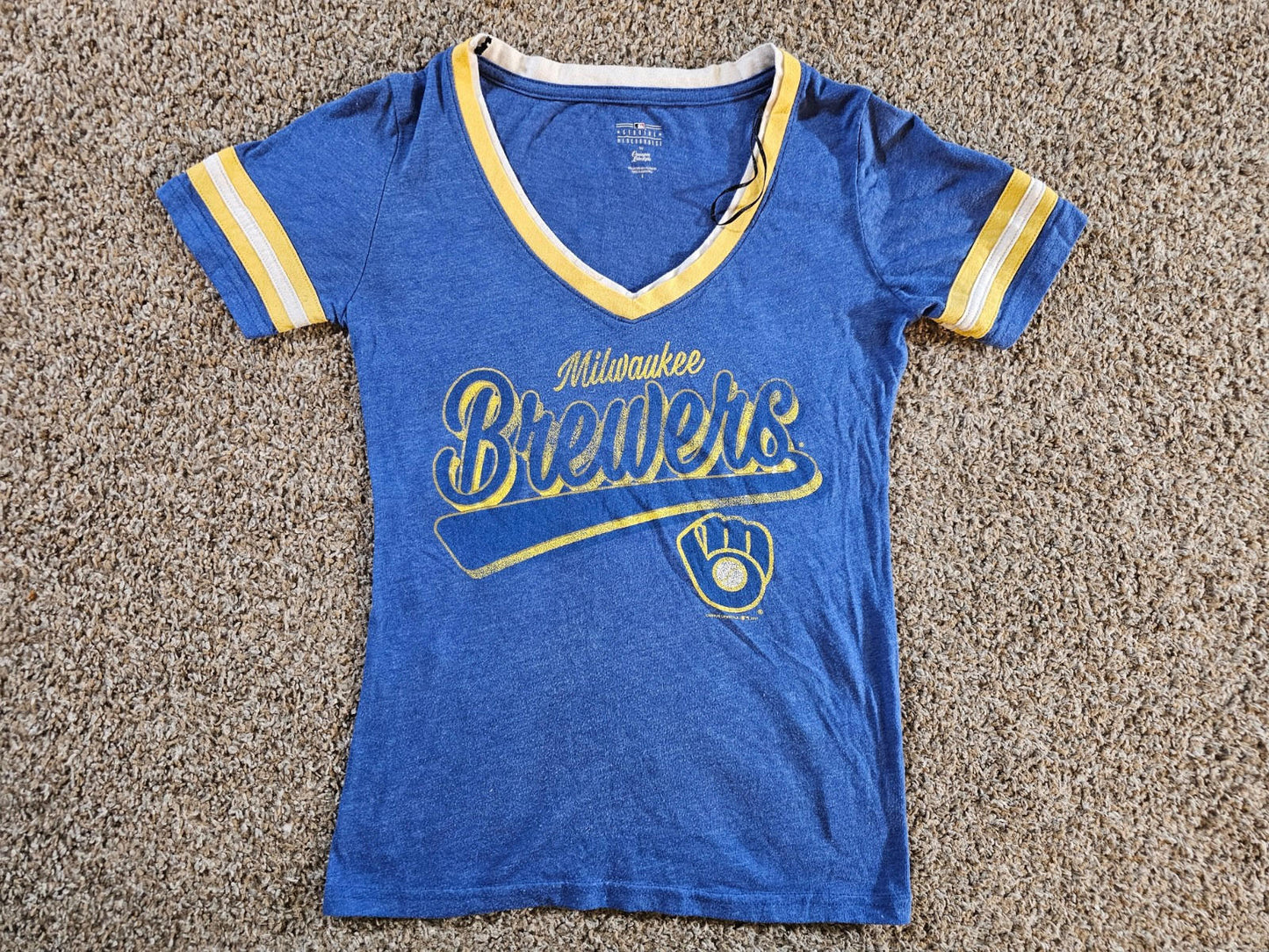 Milwaukee Brewers Campus Lifestyle V Neck Women's S MLB