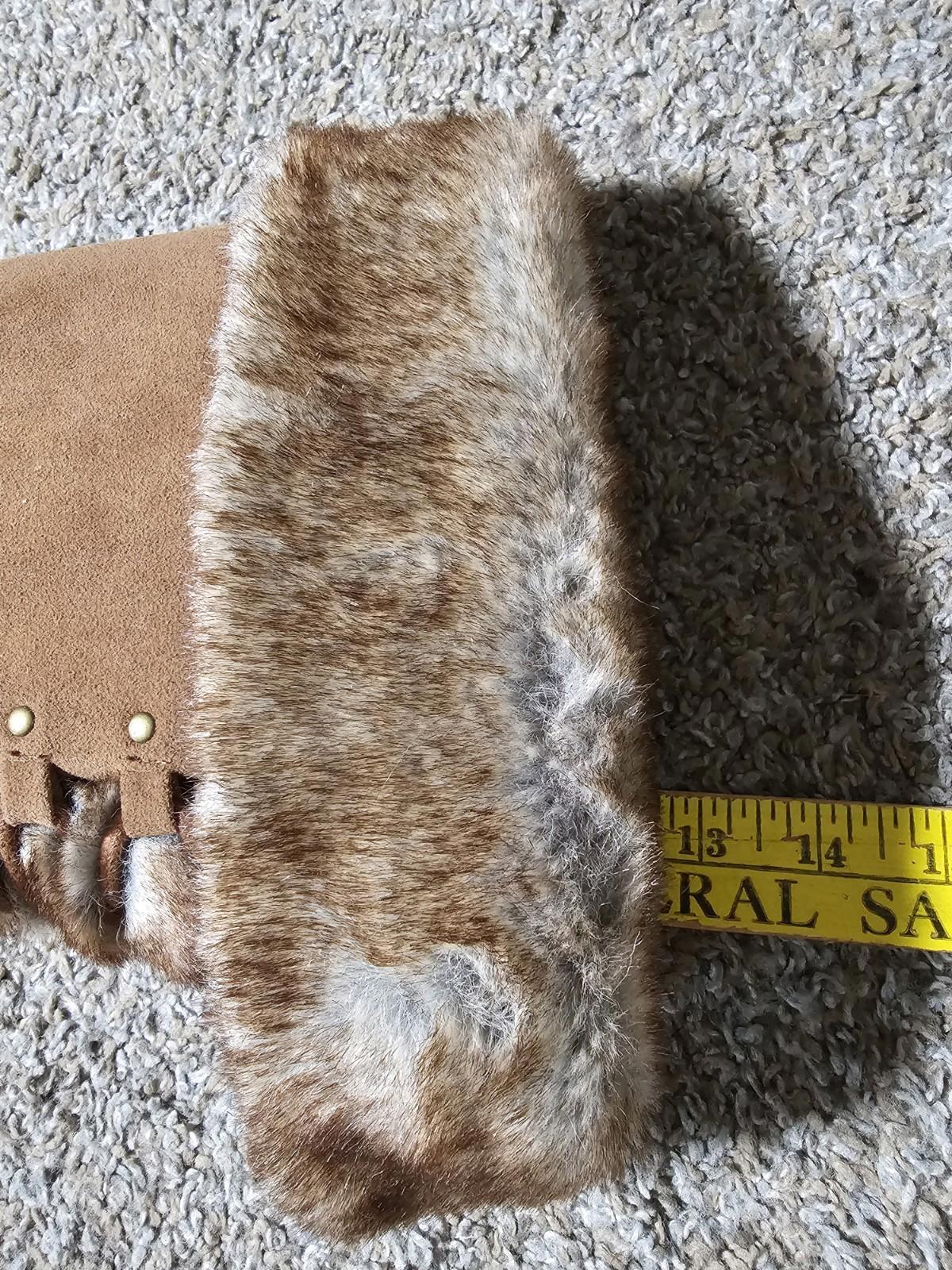 Womens Rampage RAM-ASHER Brown Faux Suede Faux Fur Boots 7M