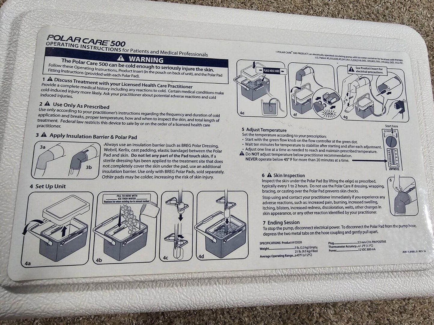 polar cold igloo cooler MISSING WRAPS/PADS