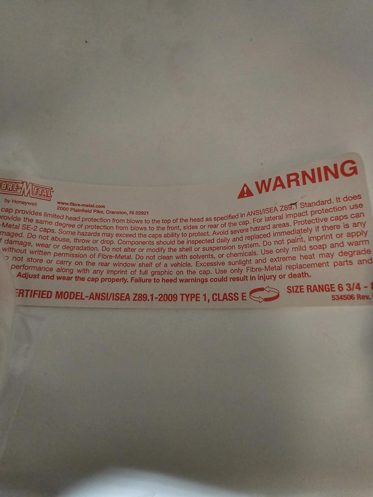 fibre metal by Honeywell MG&E utility hard hat helmet