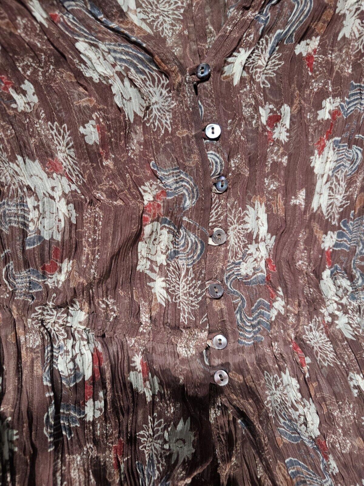 NWT Free People Brwn Feeling Groovy Sleeve Sheer Dress S NWT