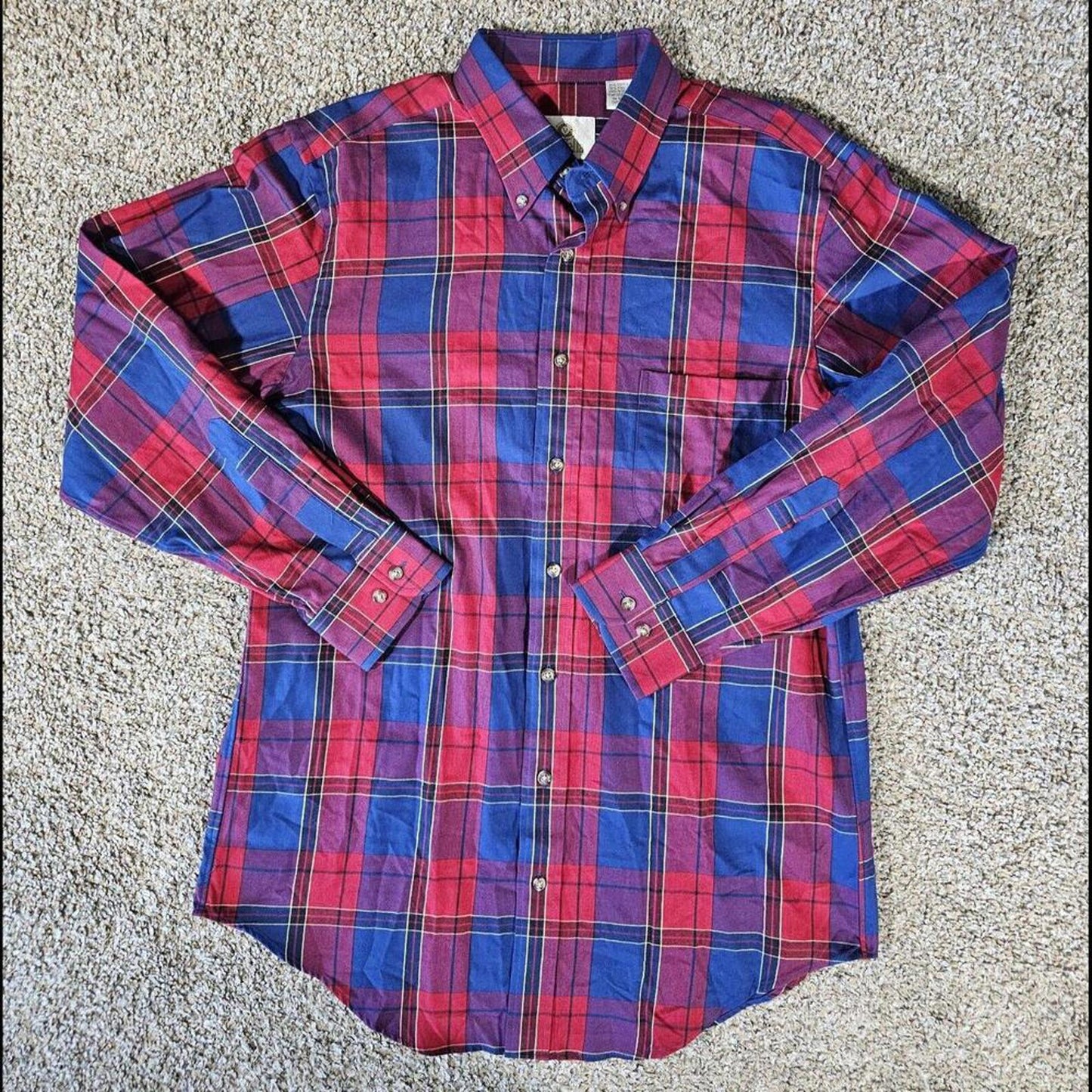 Viyella Button Up Shirt M Multicolor Plaid Wool Blend