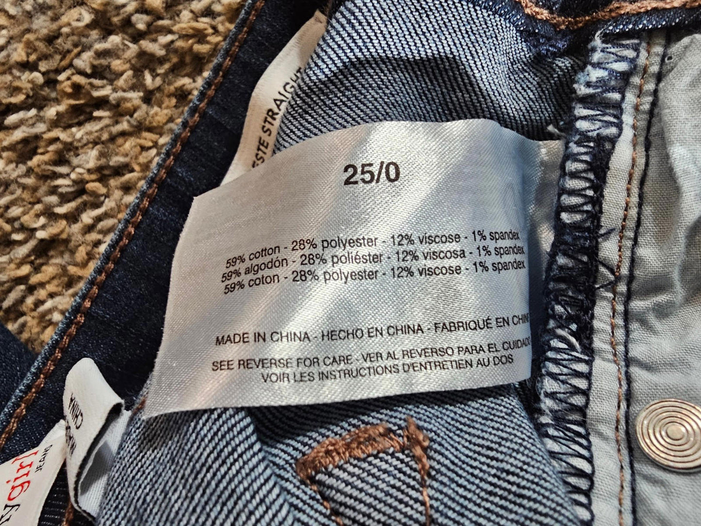 skinnygirl jeans celeste straight 25/0