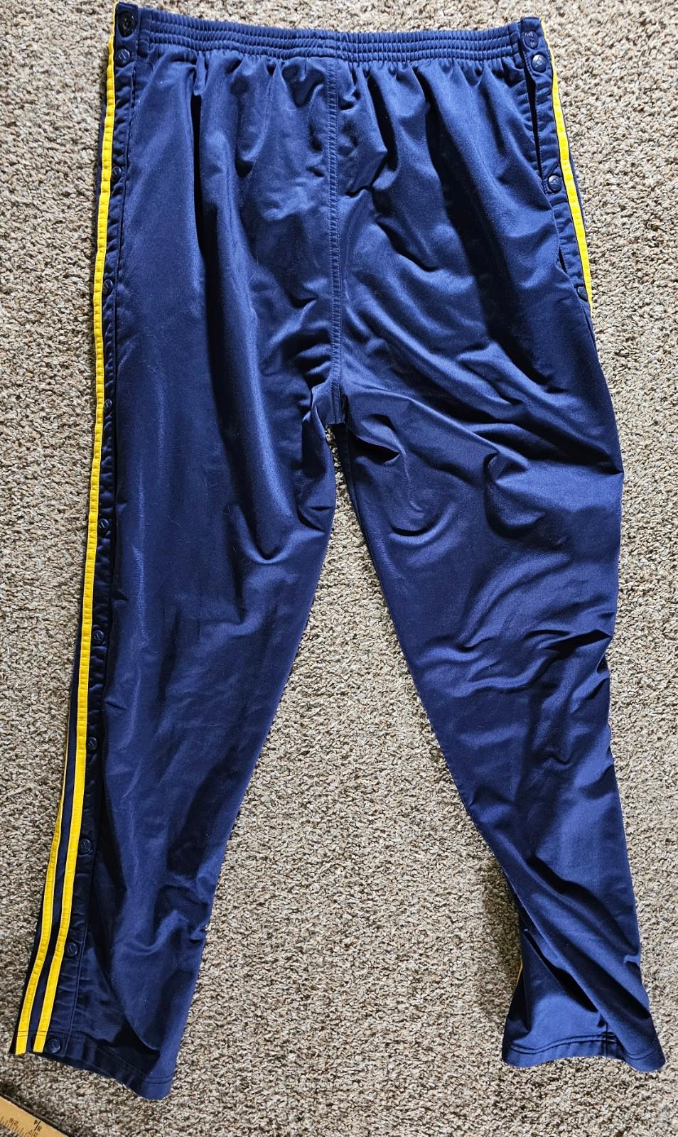 Adidas pants mens XL VINTAGE break away snap sides tear away