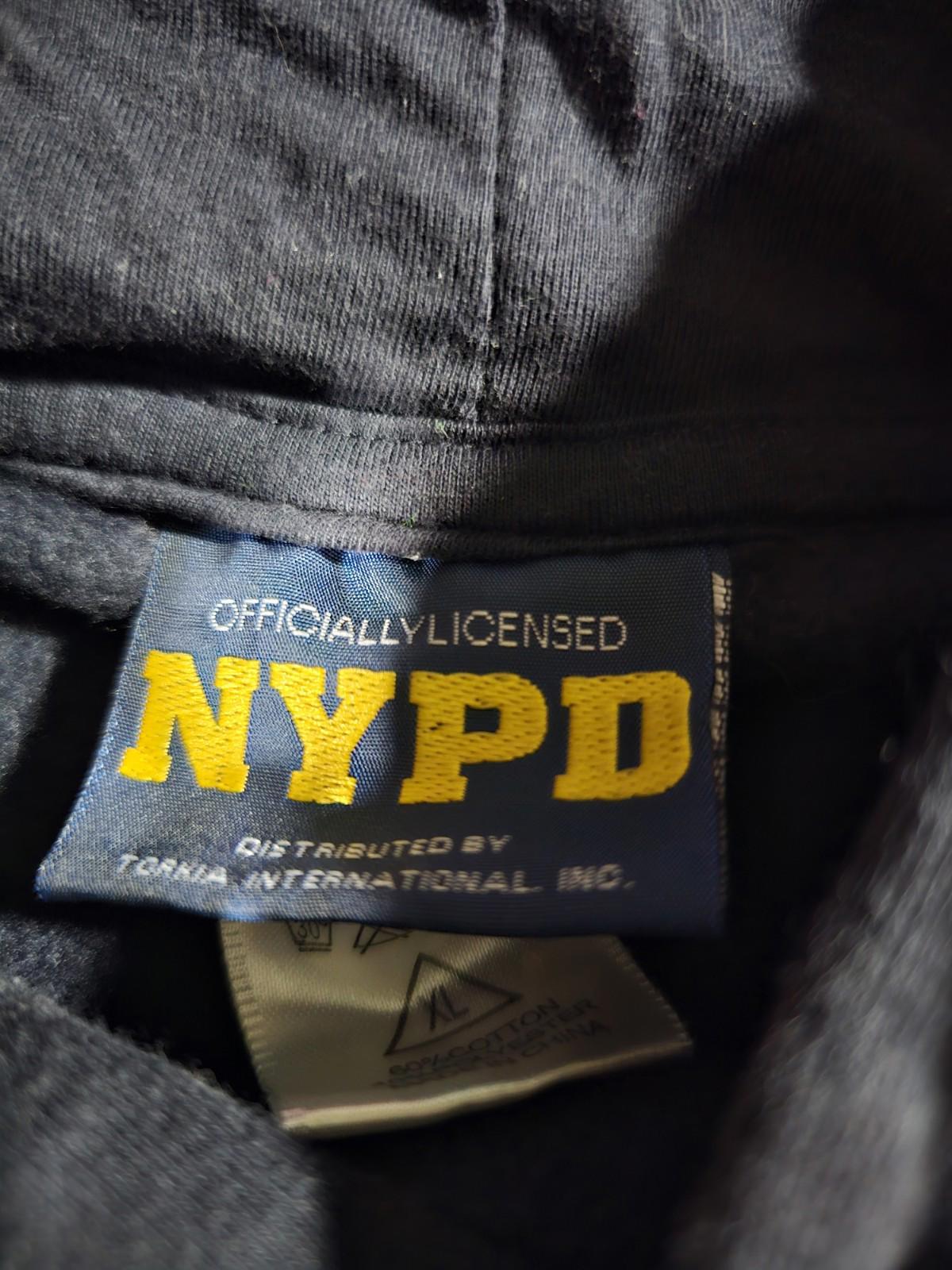 NYPD Hoodie Mens XL Blue Yellow New York Police Department