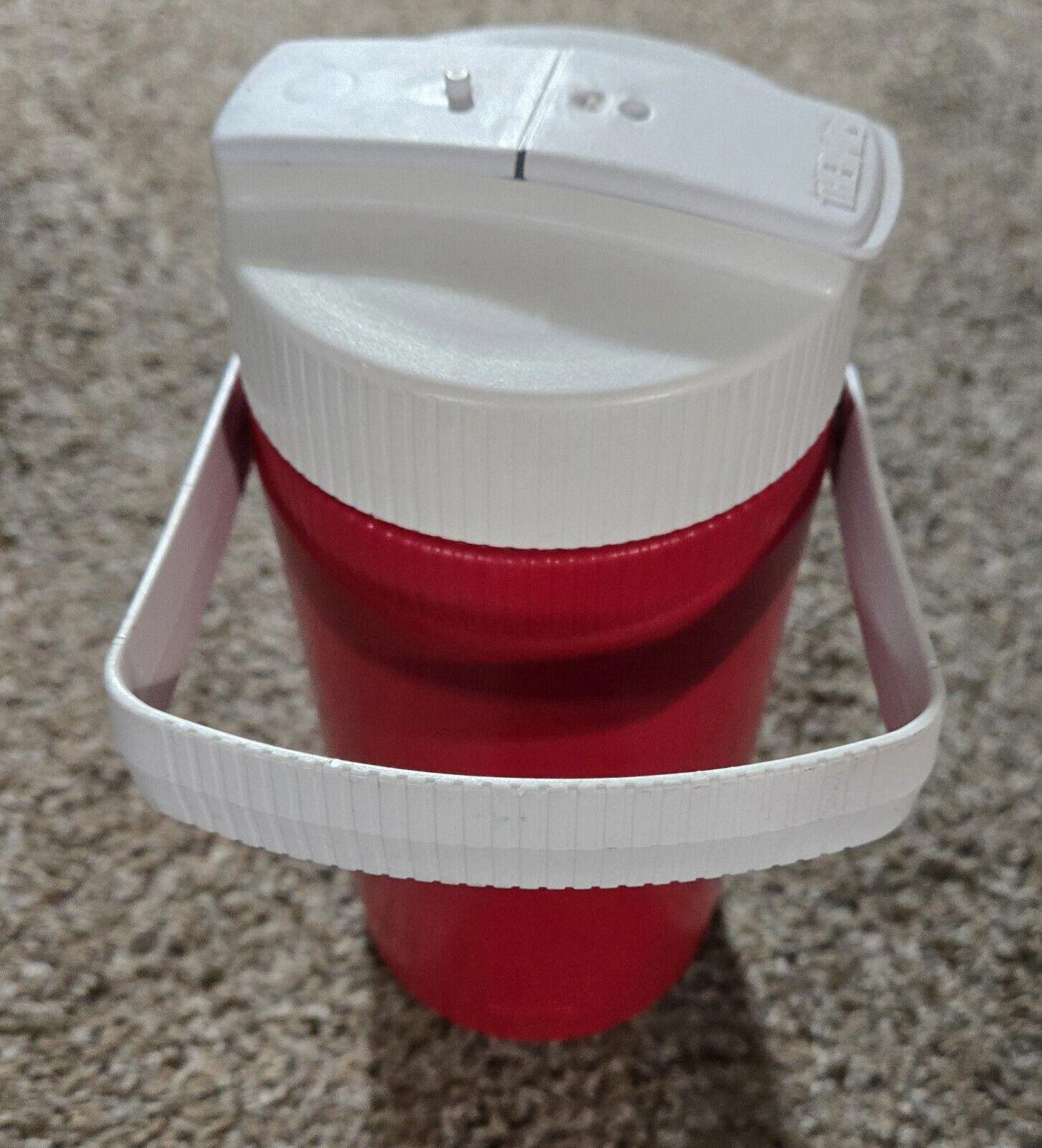 Jack Link's Meat Snacks Thermos Water Jug Travel Handle Red White Made In USA