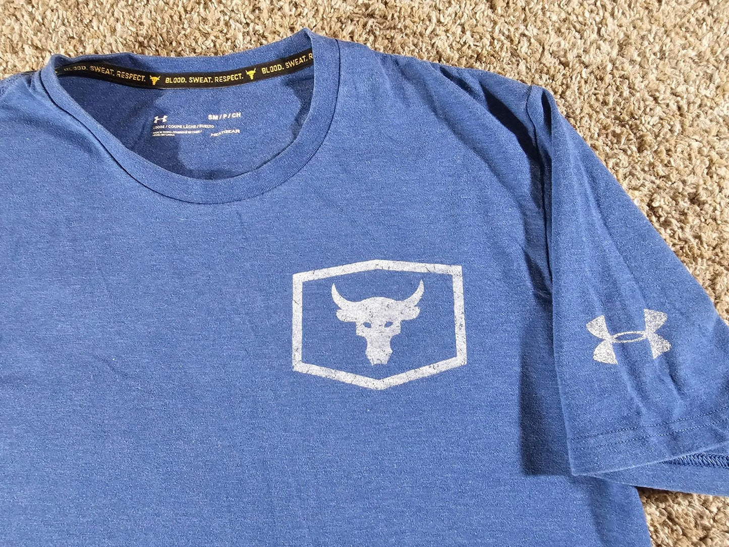Under Armour Men’s S Tshirt Blue Iron Paradise Sanctuary Of Sweat Project Rock
