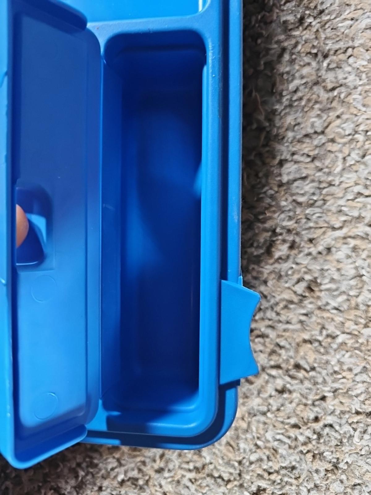 Vtg Locking Igloo Lunch Box Kit Compartments Silver Blue USA Made 1995