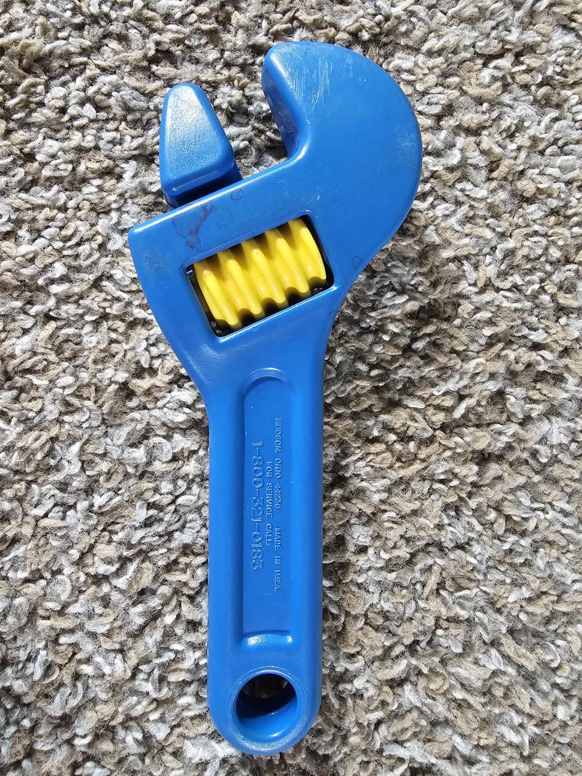 Vintage Blue and Yellow Toy Wrench Little Tikes 7" USA Made