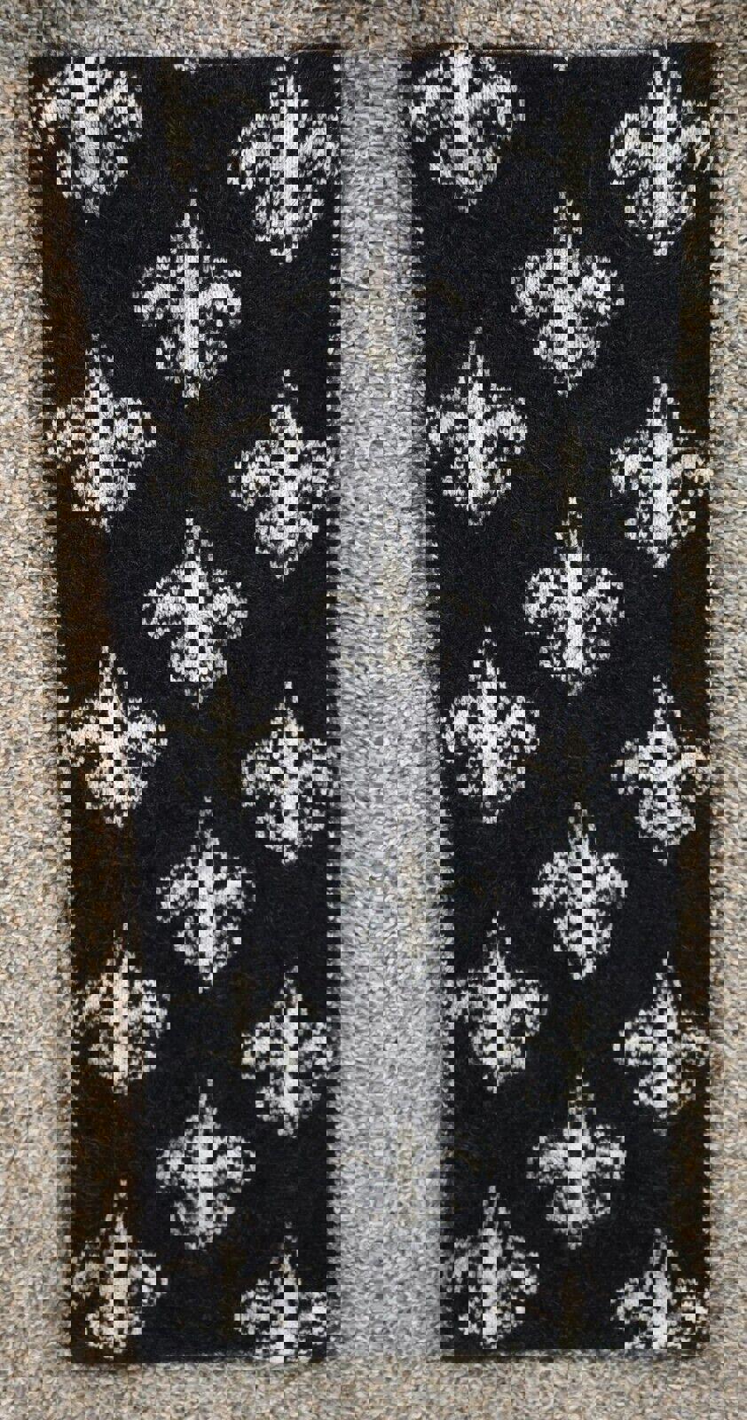 Fleur De Lis Reversible Black And White Infinity Scarf
