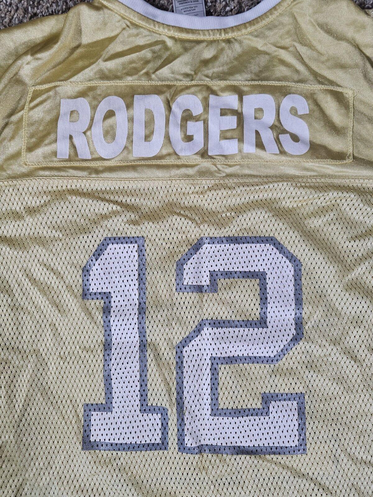 Aaron Rodgers #12 NFL Reebok RBK Jersey Gold Women's 2XL