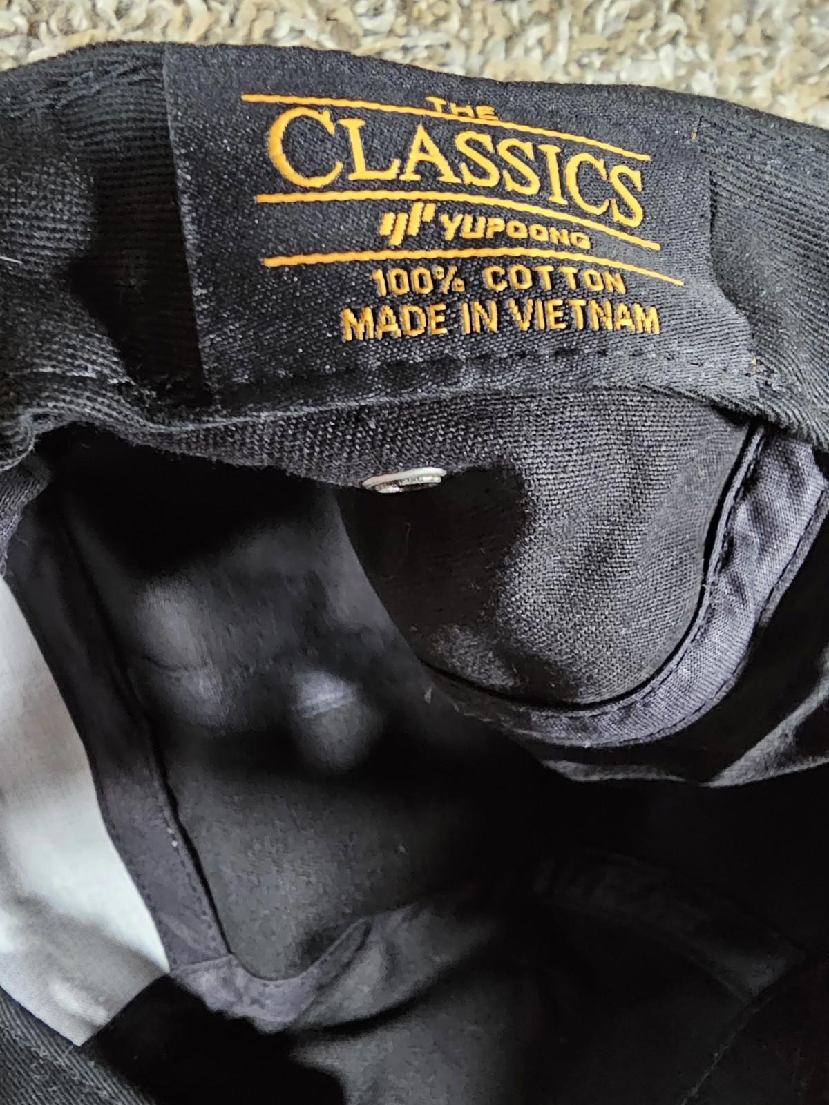 The Classics Yupoong Strapback Panel Hat Black