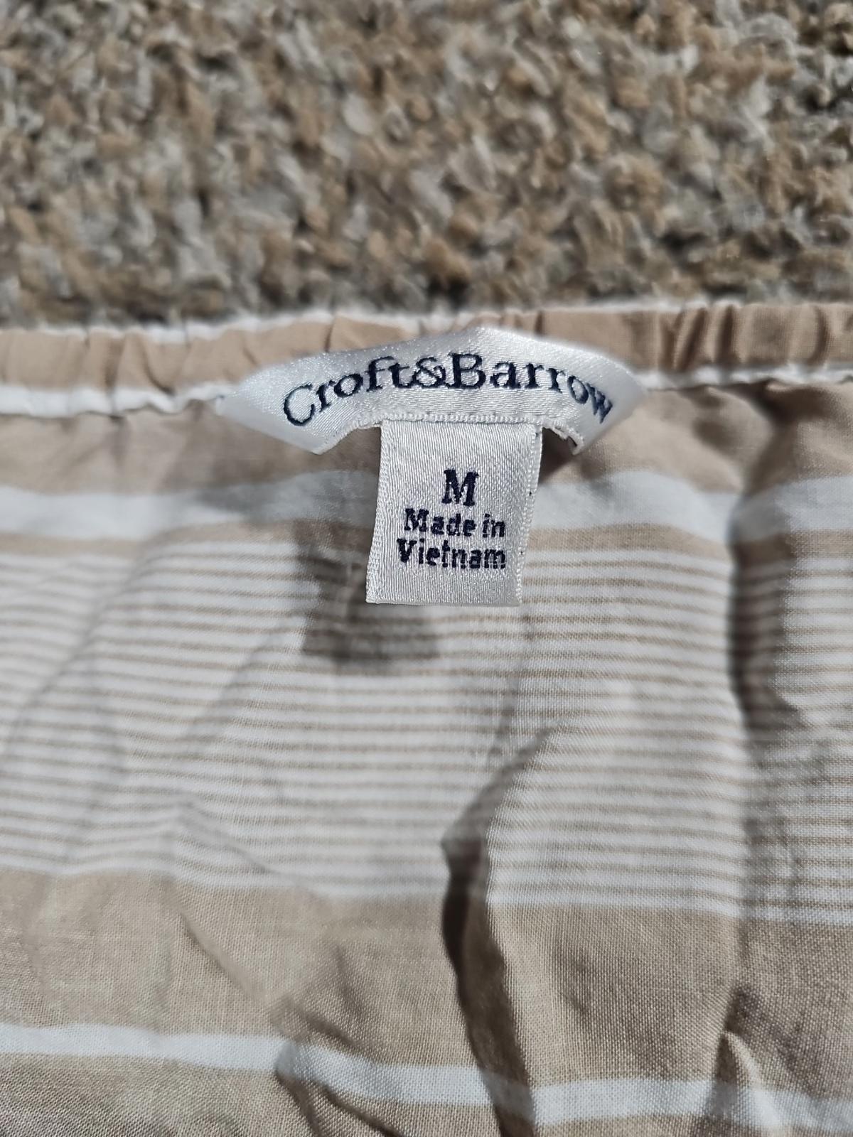 croft & barrow Brown White Striped Button Up Blouse M