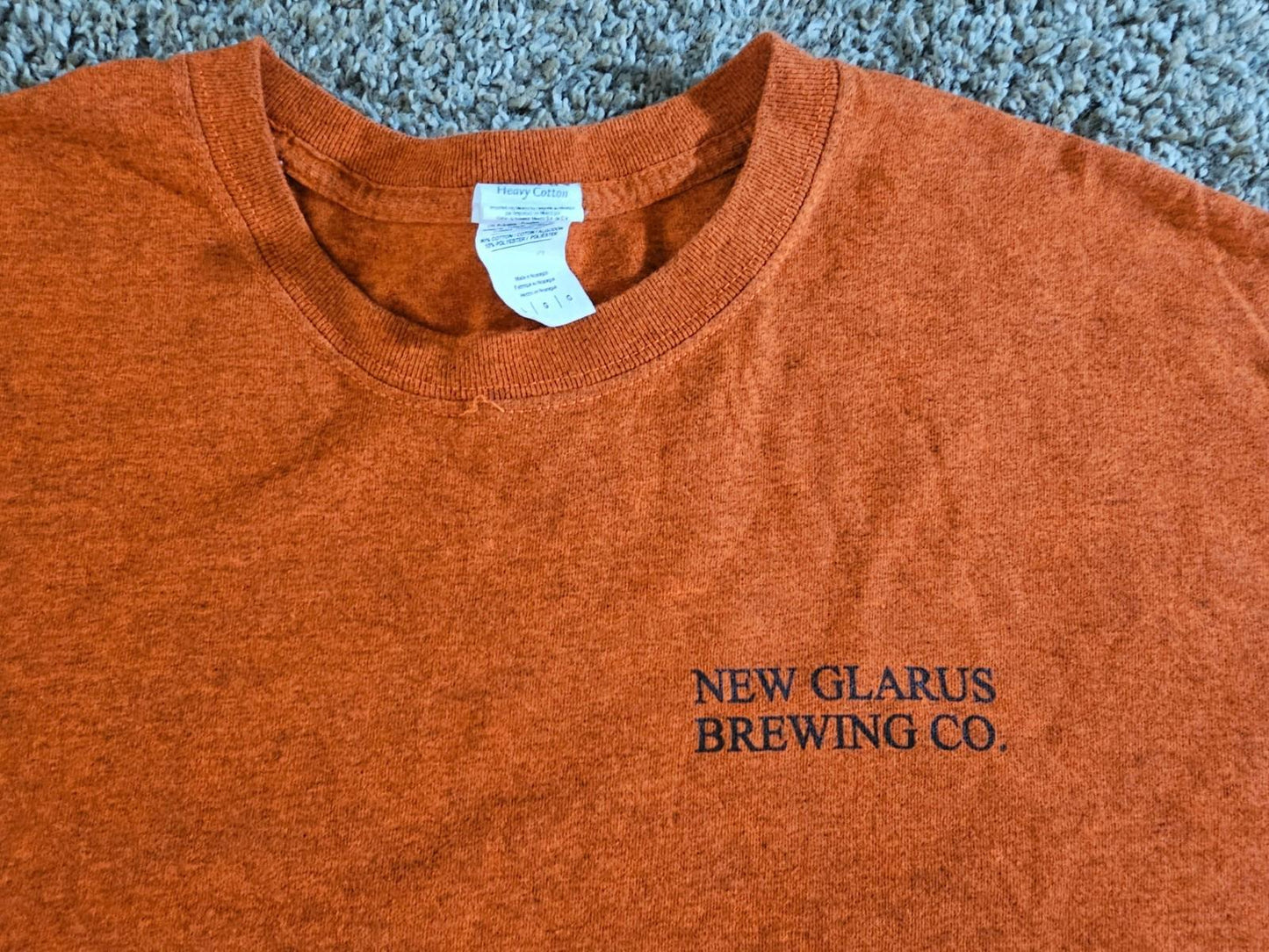 Gildan L Orange T-Shirt New Glarus Brewing Co Drink Indigenous Craft Beer Tee